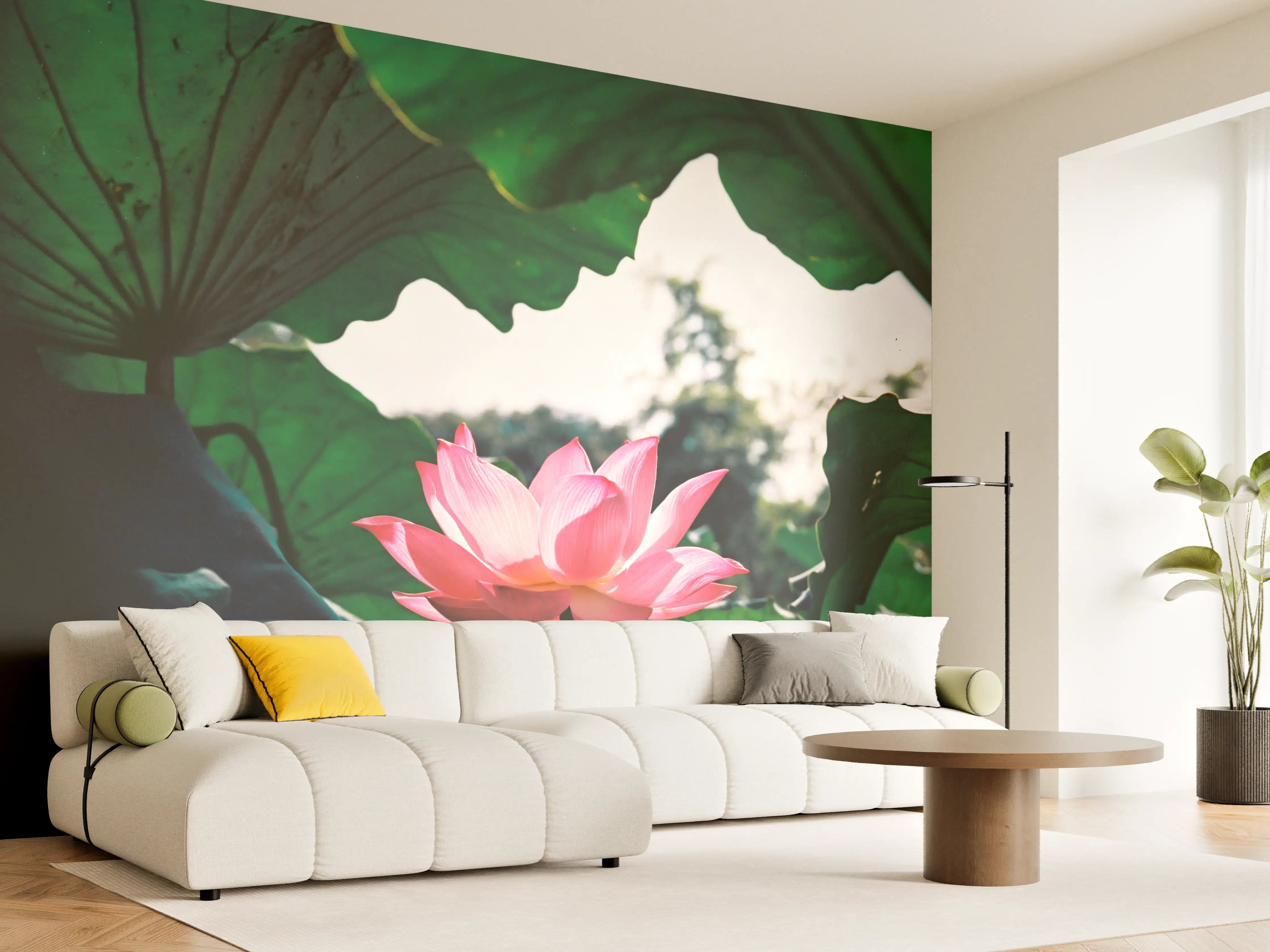 Wandverkleidung Wohnzimmer - Schöne Lotusblüte in Natur