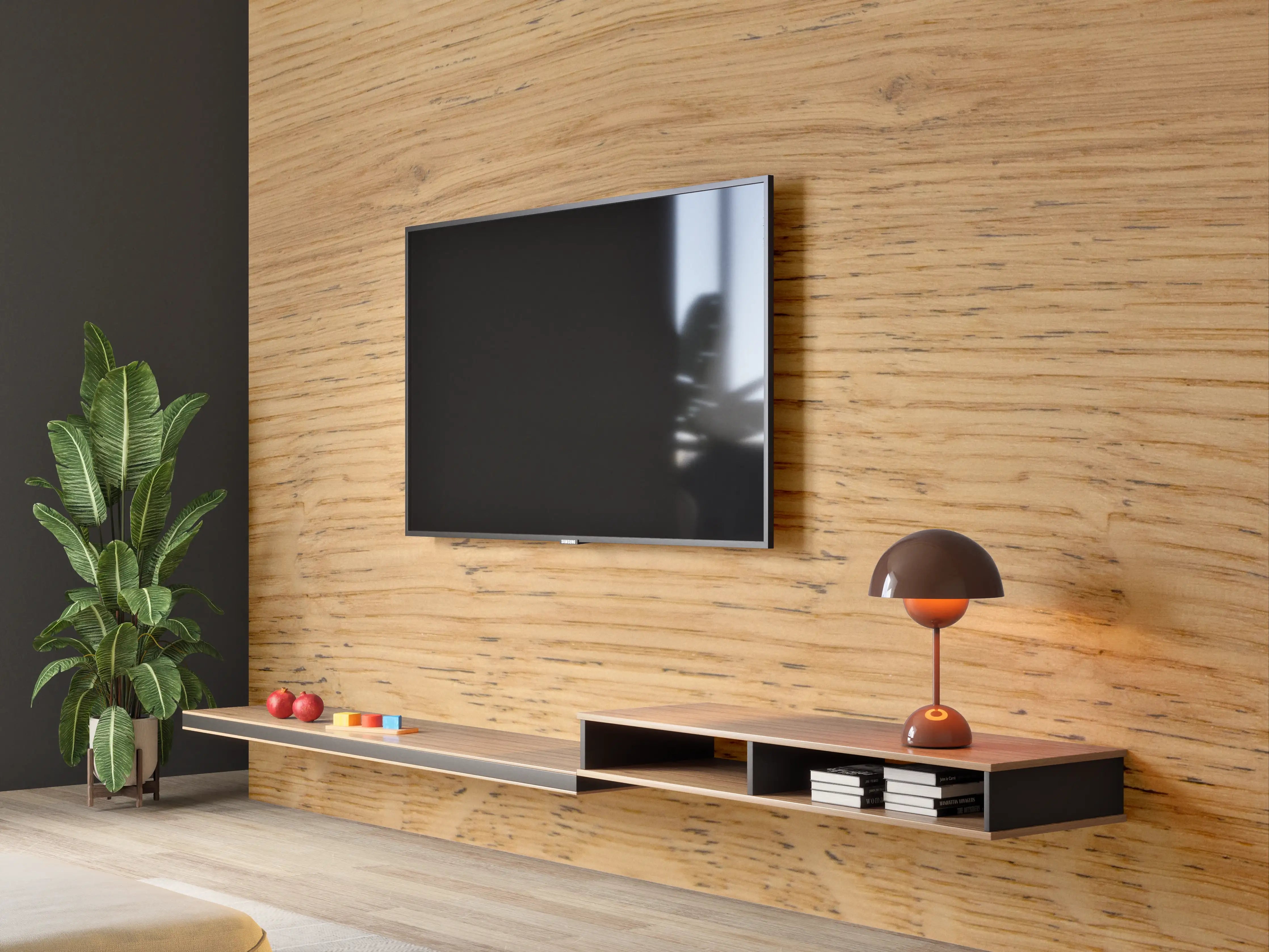 Wandverkleidung Wohnzimmer - Schöne helle Holzplatte