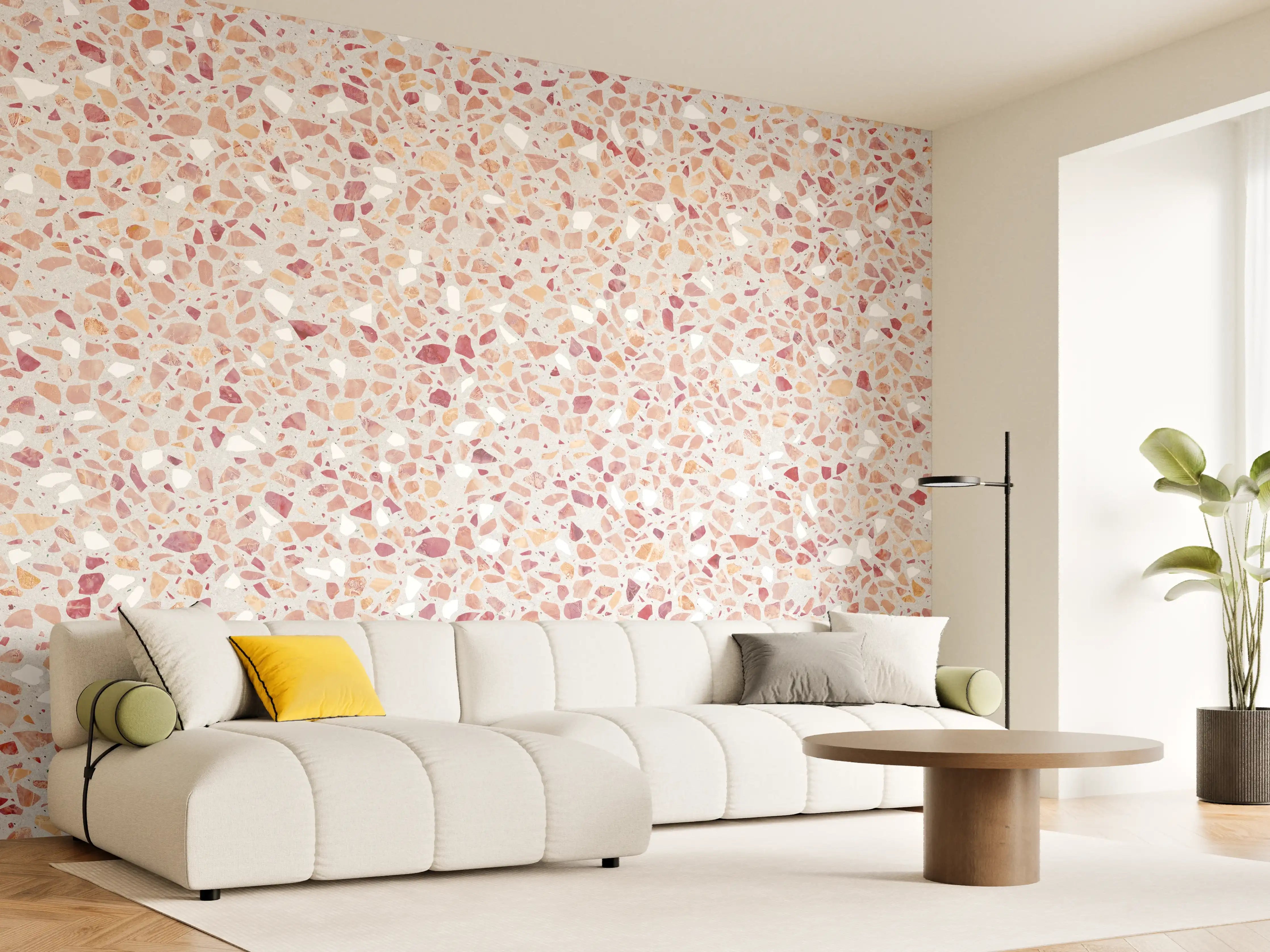 Wandverkleidung Wohnzimmer - Schöne rote Terrazzo Stein Textur