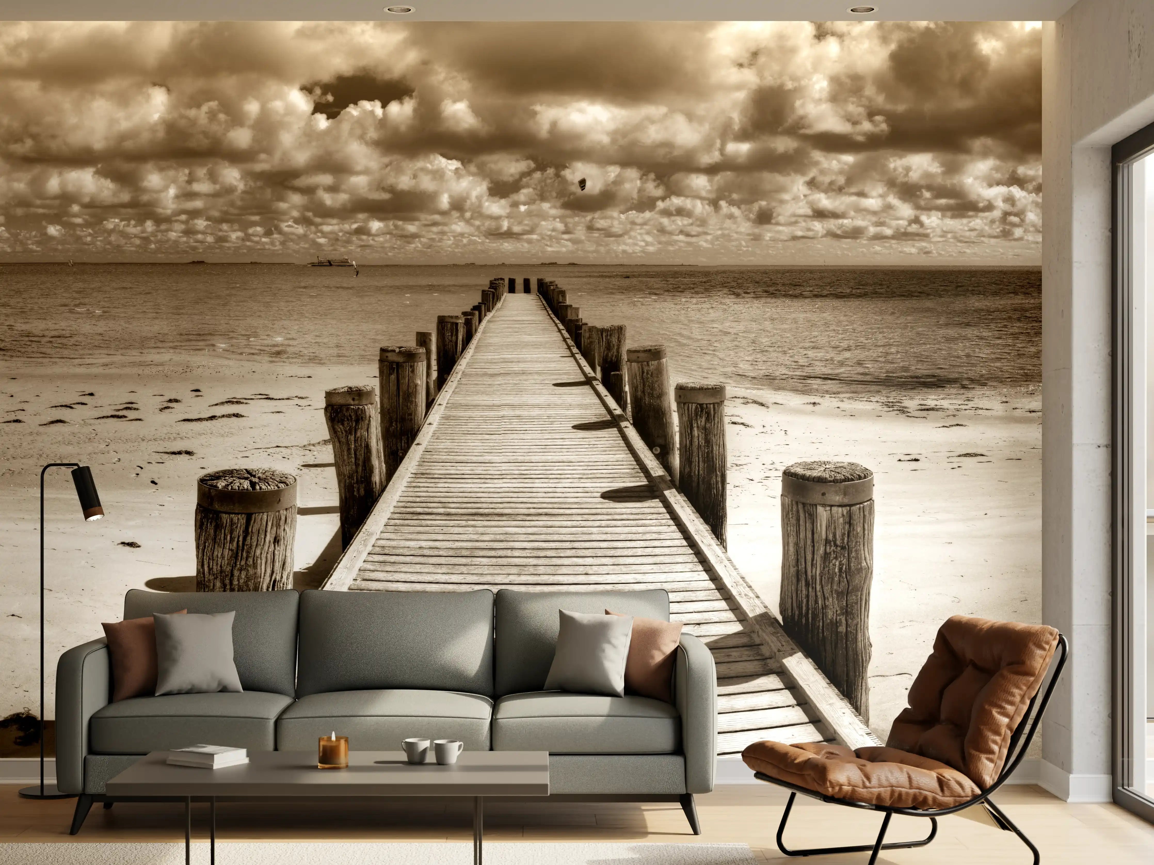 Wandverkleidung Wohnzimmer - Schöner Anlegersteg für Boote