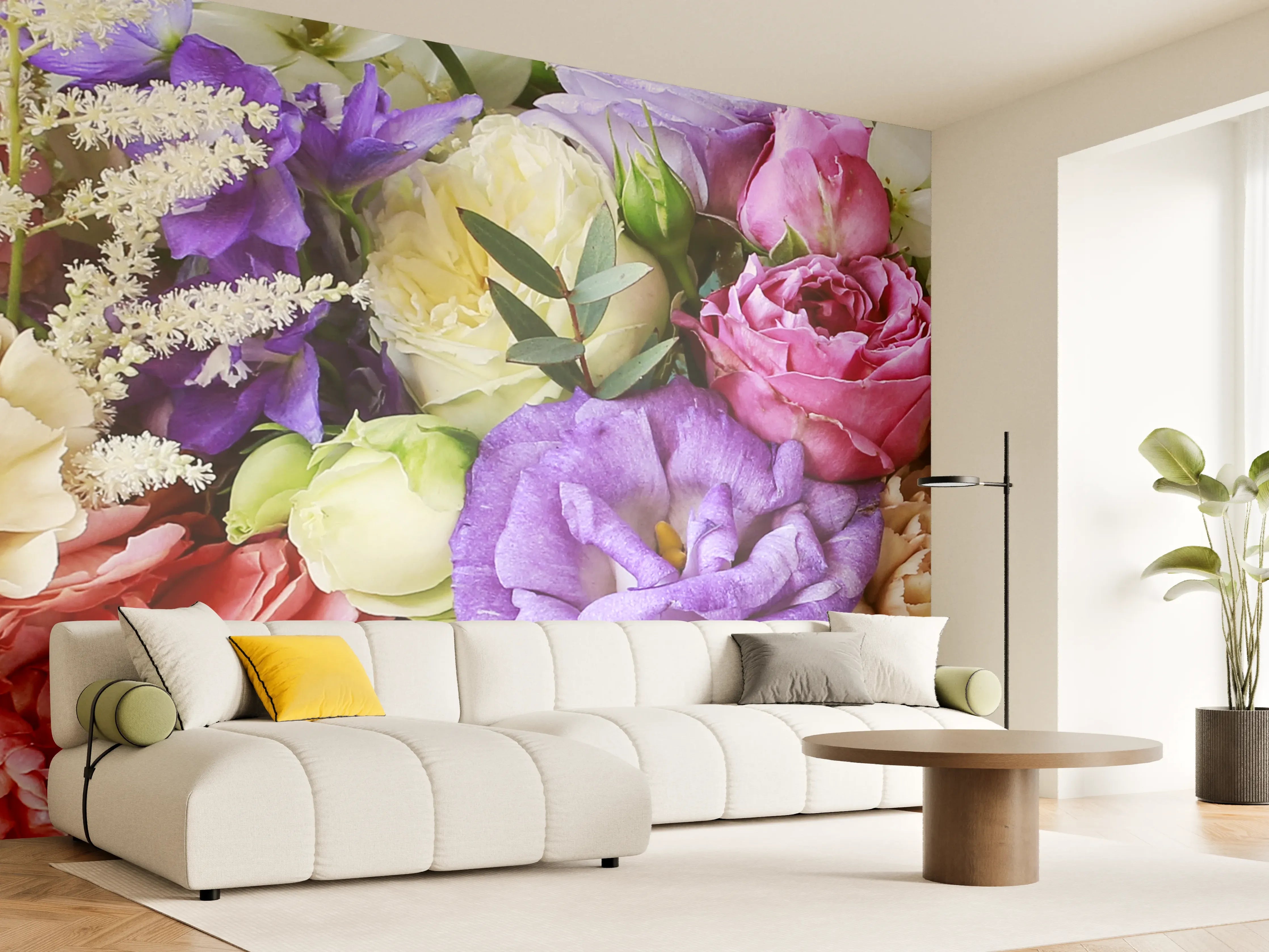 Wandverkleidung Wohnzimmer - Schöner Blumenstrauß