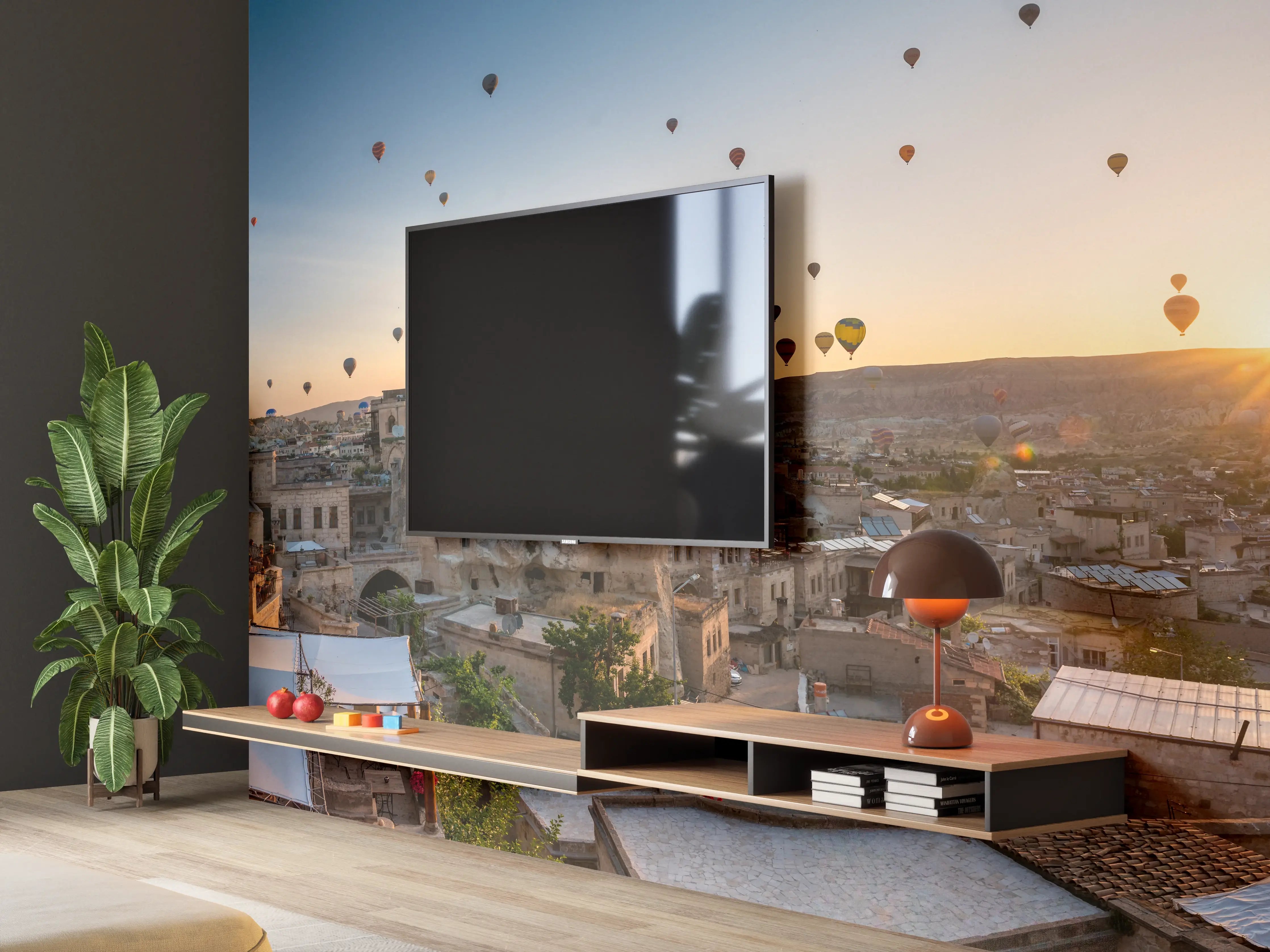 Wandverkleidung Wohnzimmer - Schöner Sonnenaufgang - Kappadokien, Türkei