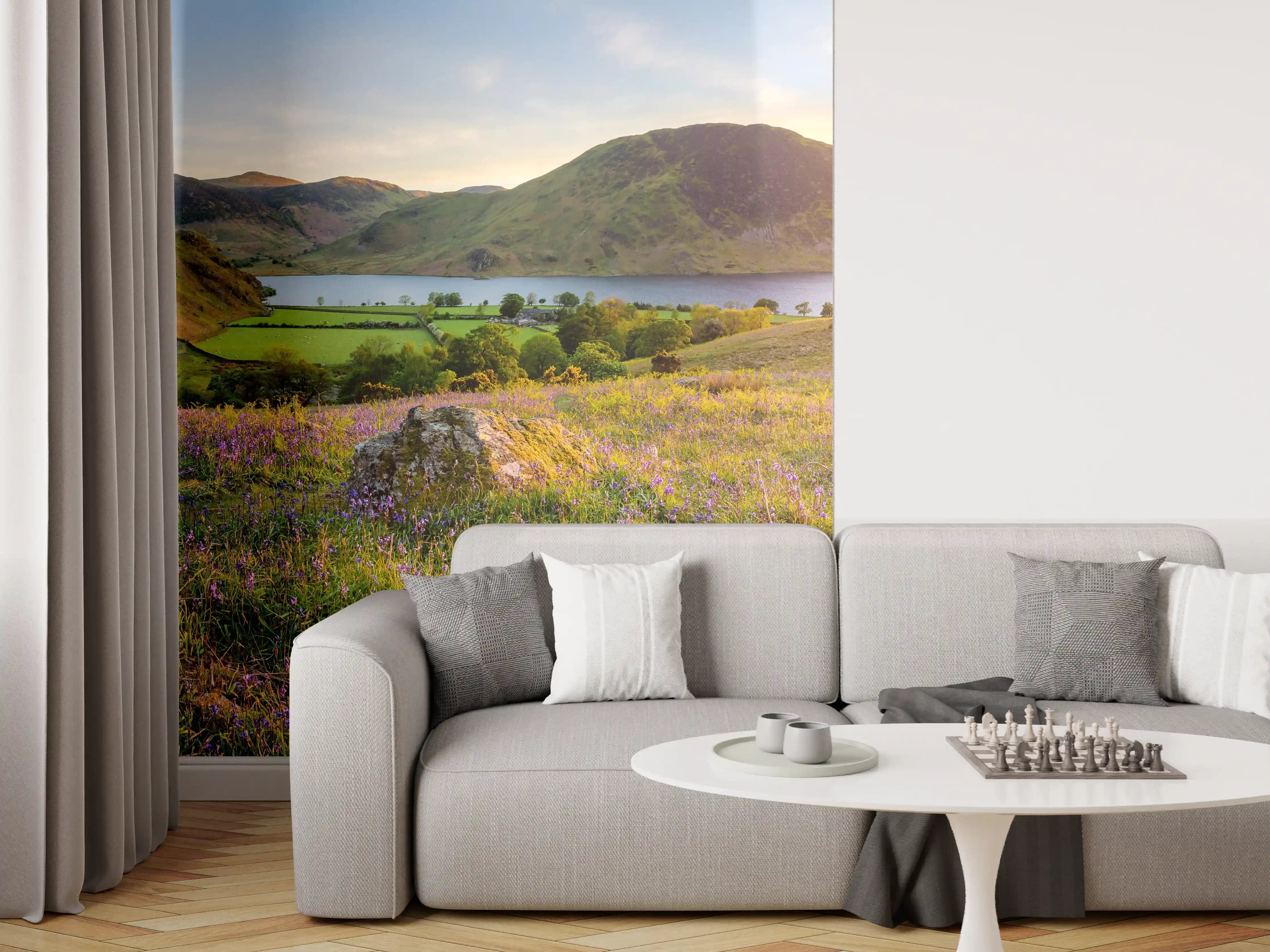 Wandverkleidung Wohnzimmer - Schöner Sonnenuntergang bei Rannerdale Knots