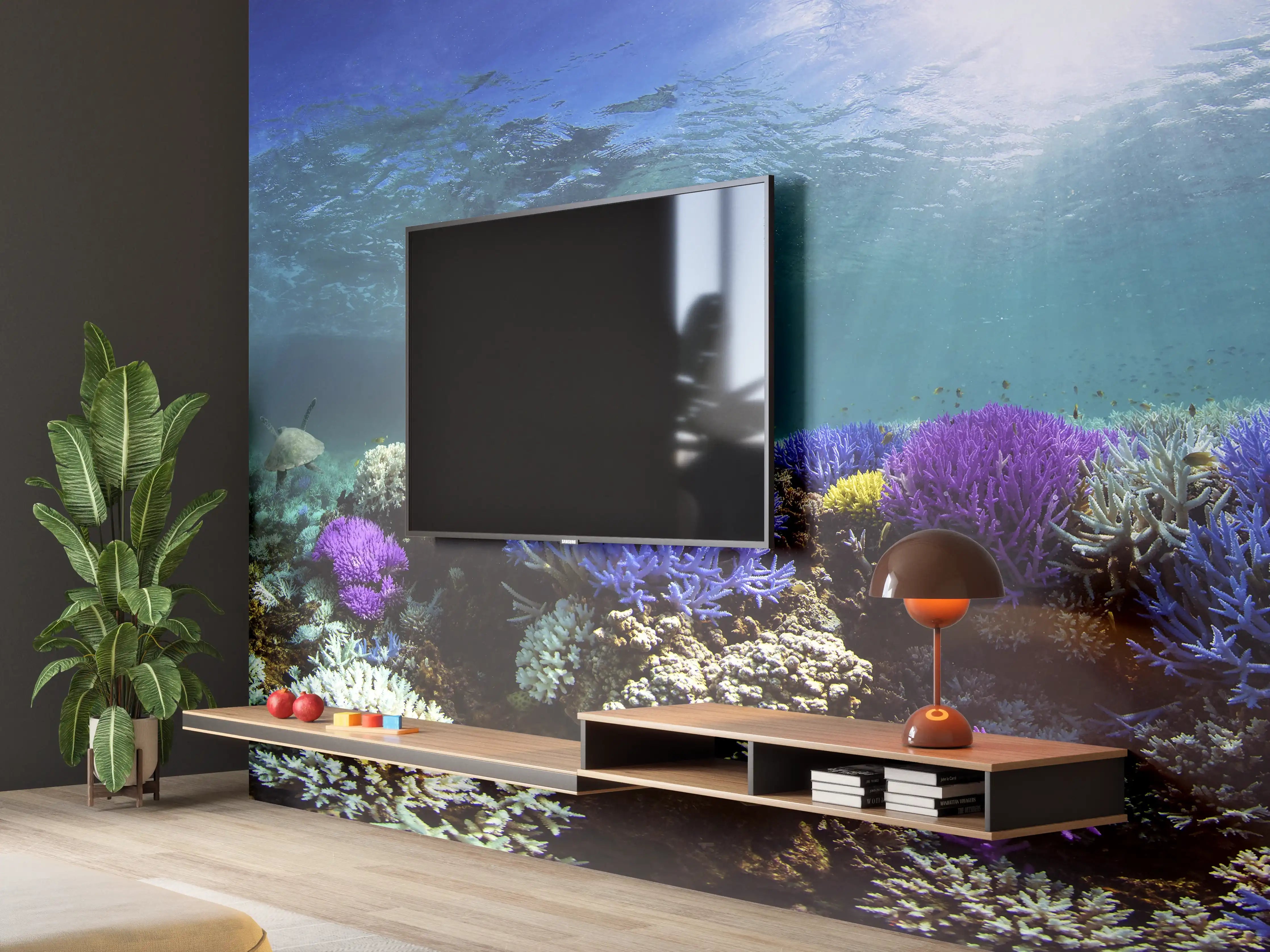 Wandverkleidung Wohnzimmer - Schönes Korallenriff