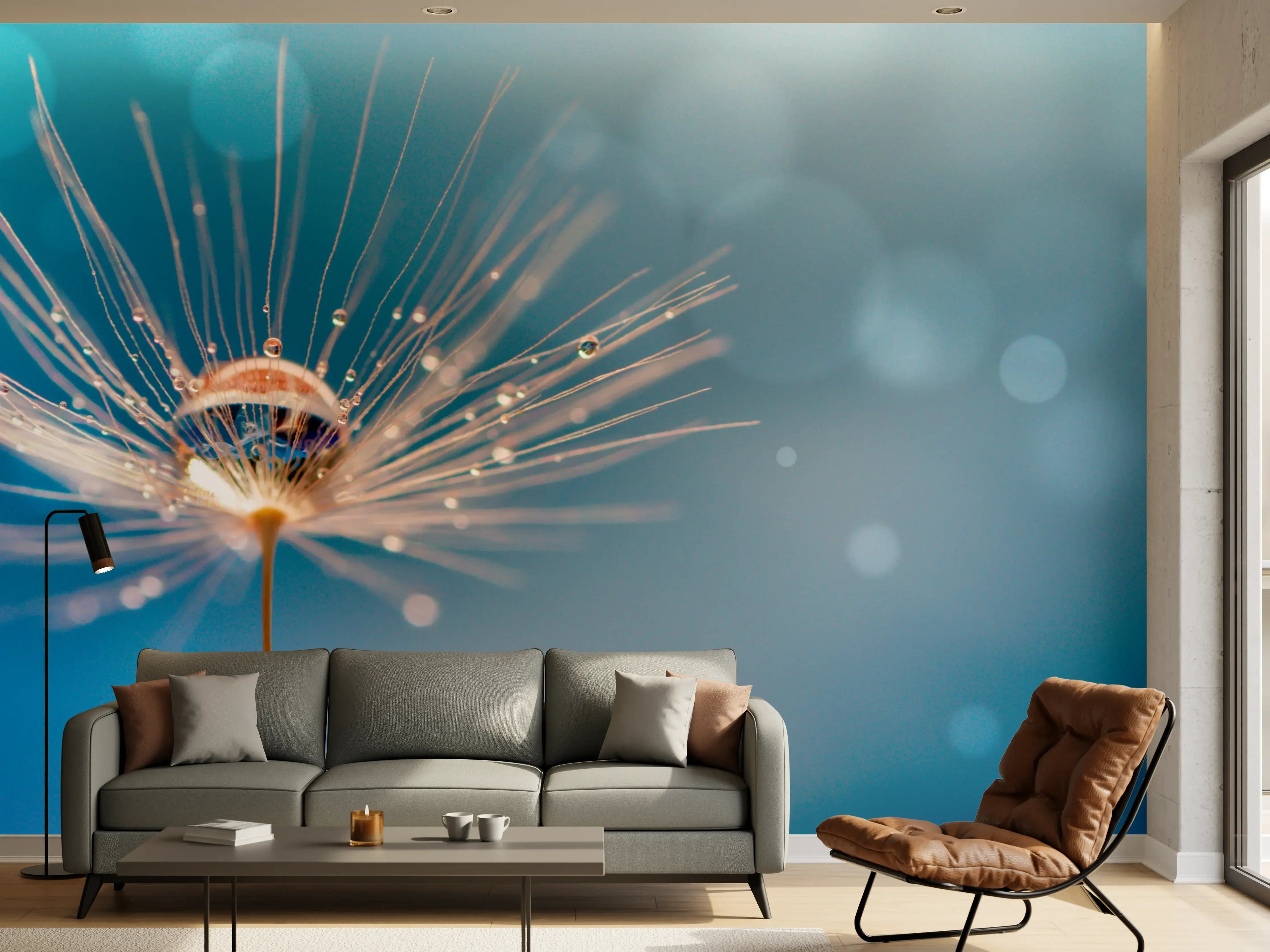 Wandverkleidung Wohnzimmer - Schönes Makrofoto einer Pusteblume