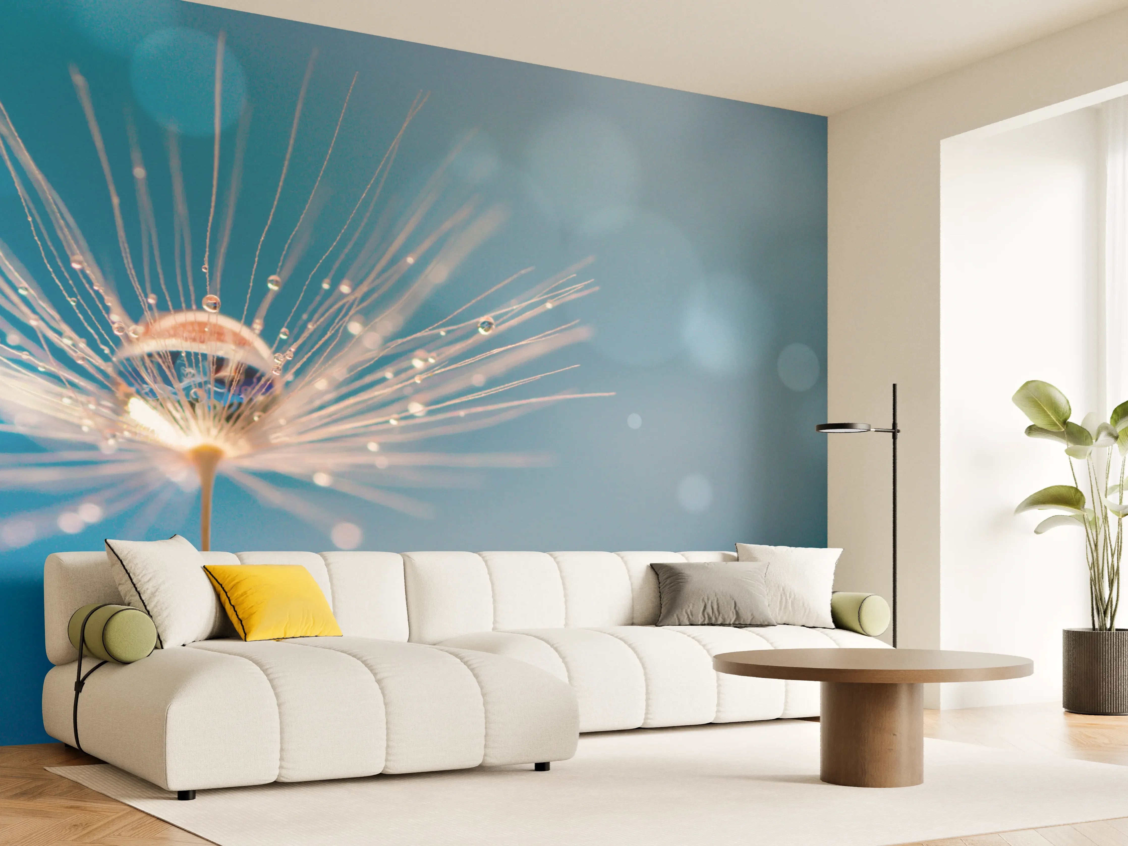 Wandverkleidung Wohnzimmer - Schönes Makrofoto einer Pusteblume