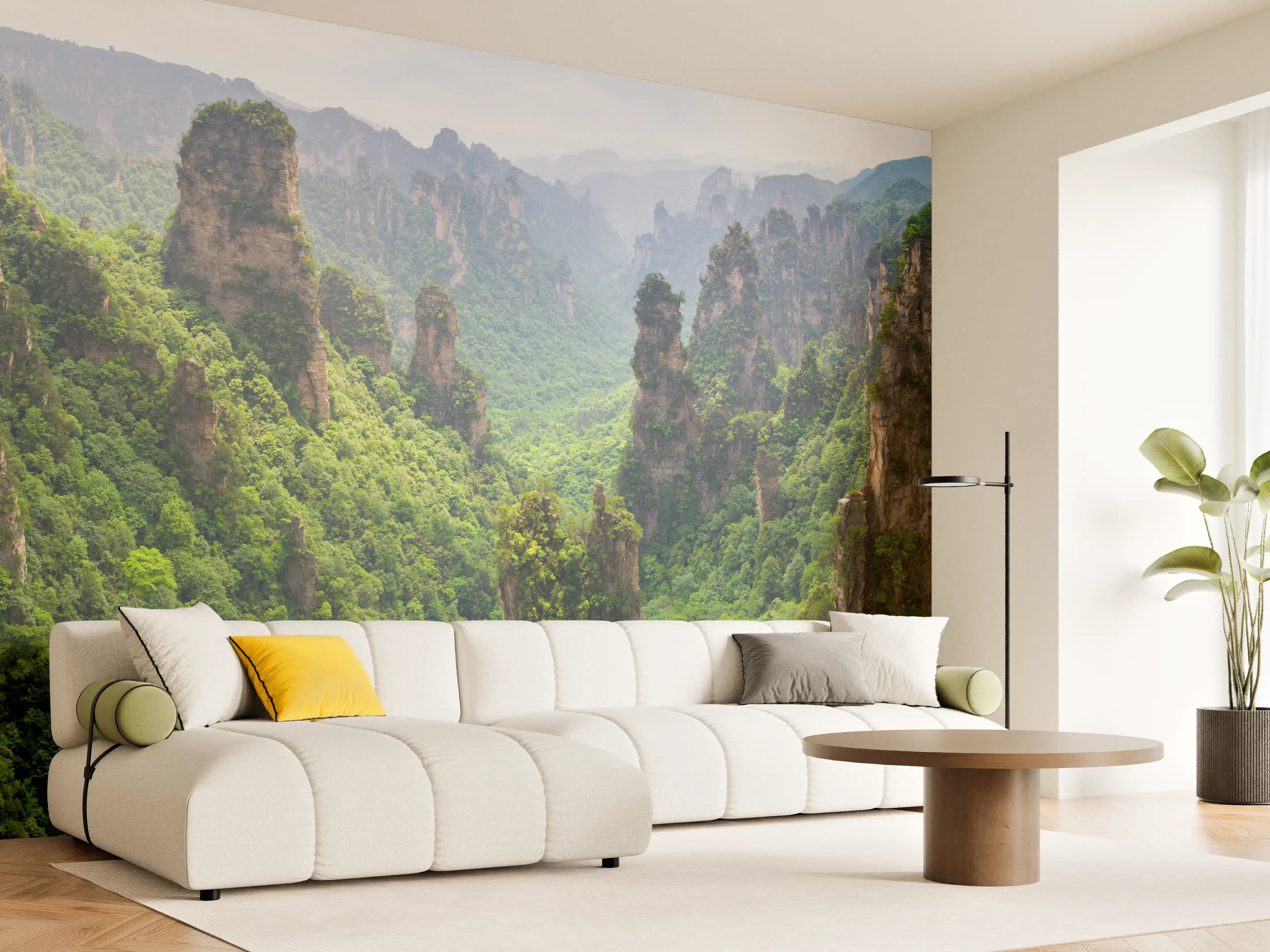 Wandverkleidung Wohnzimmer - Schönes Panorama der Karstberge
