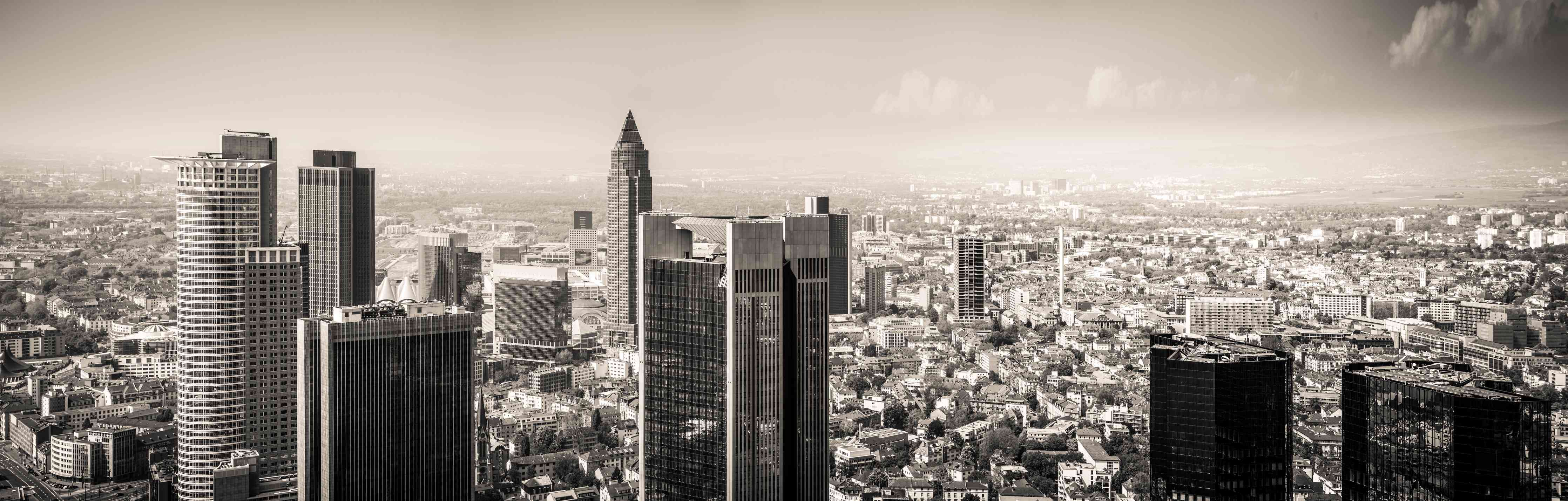 Wandverkleidung Wohnzimmer-Schwarz-Weiß Skyline Panorama