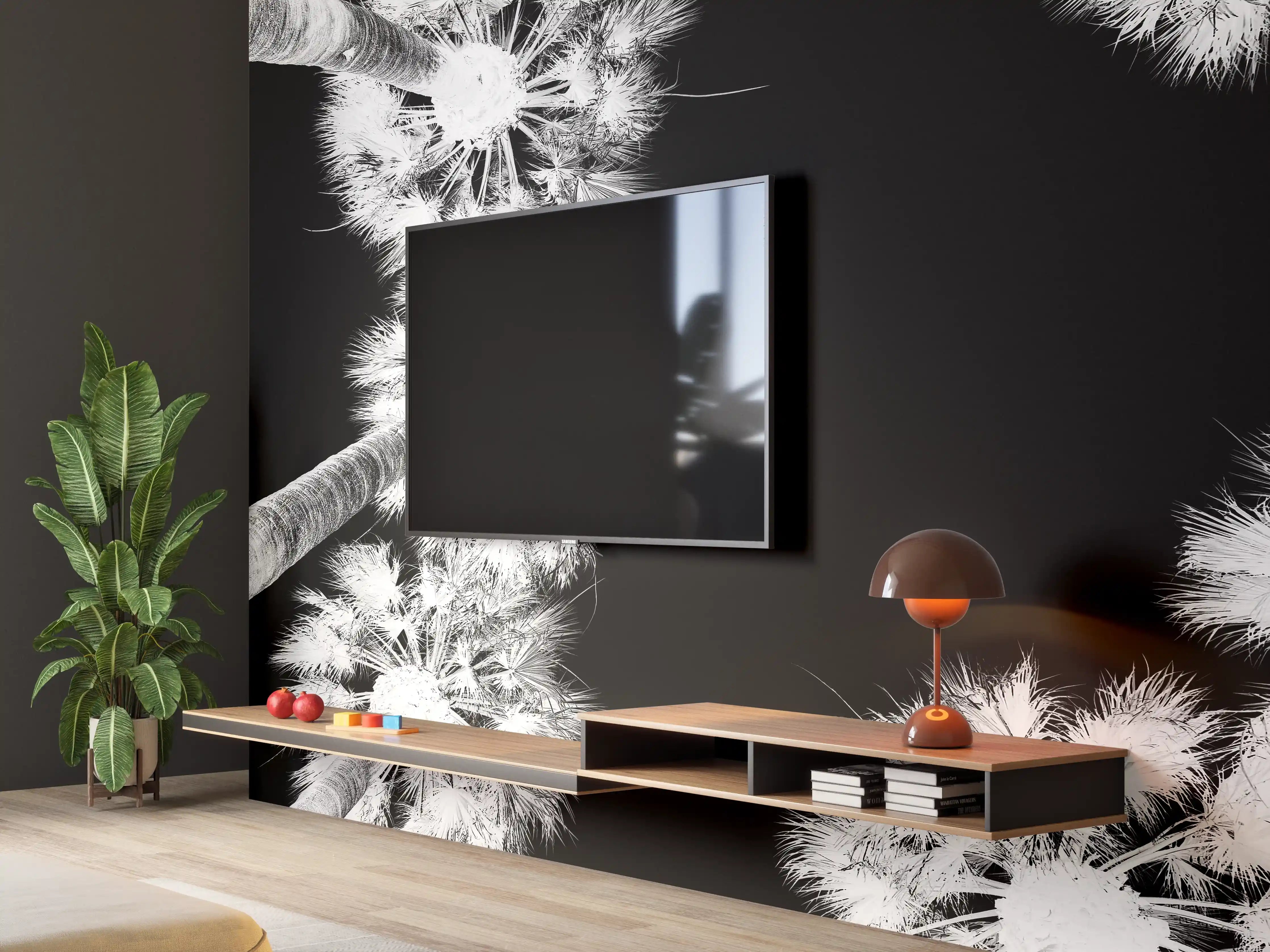 Wandverkleidung Wohnzimmer - Schwarz-Weiße Pusteblumen in Nahaufnahme