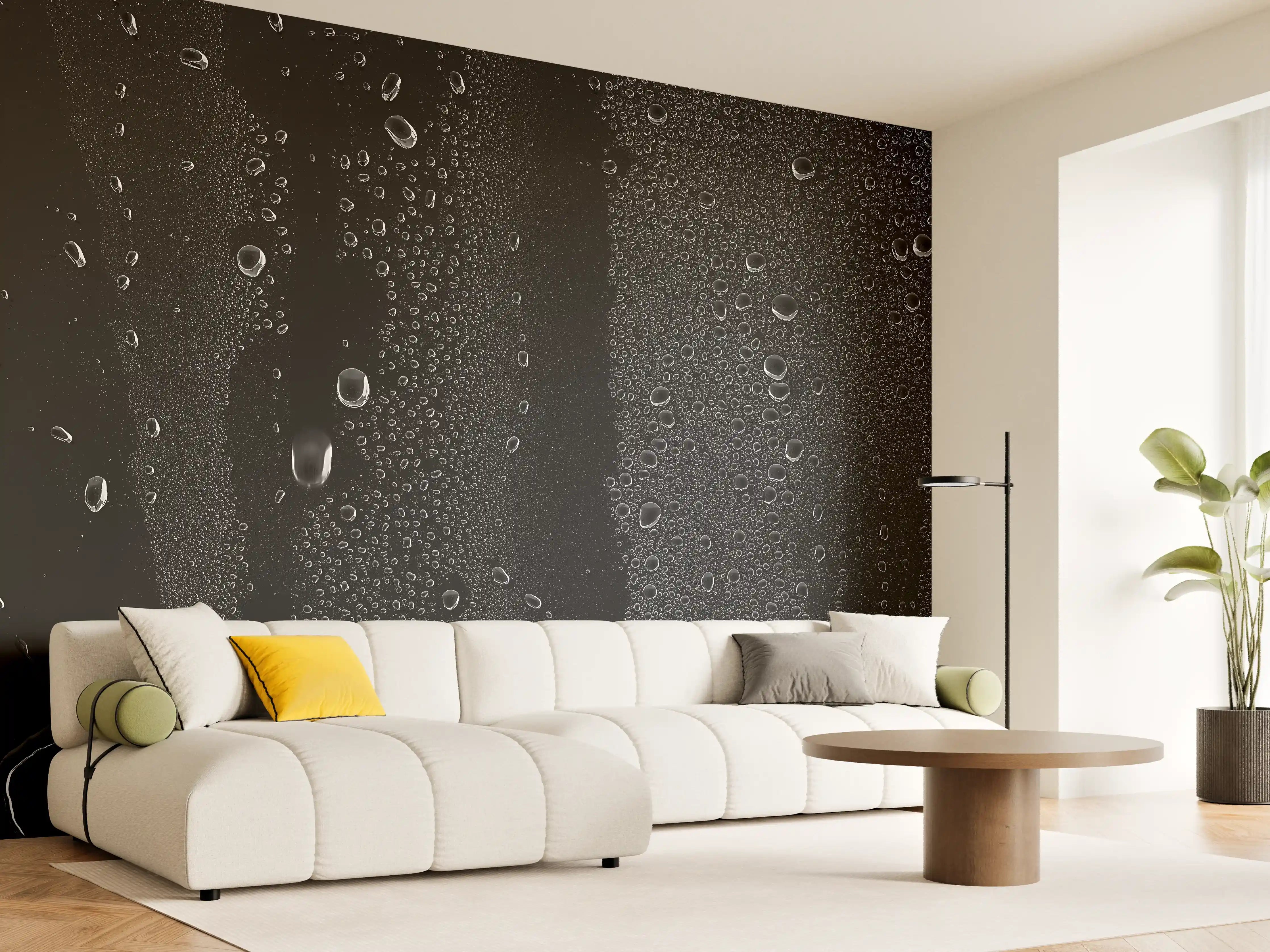 Wandverkleidung Wohnzimmer - Schwarzweiße Wasser-Textur