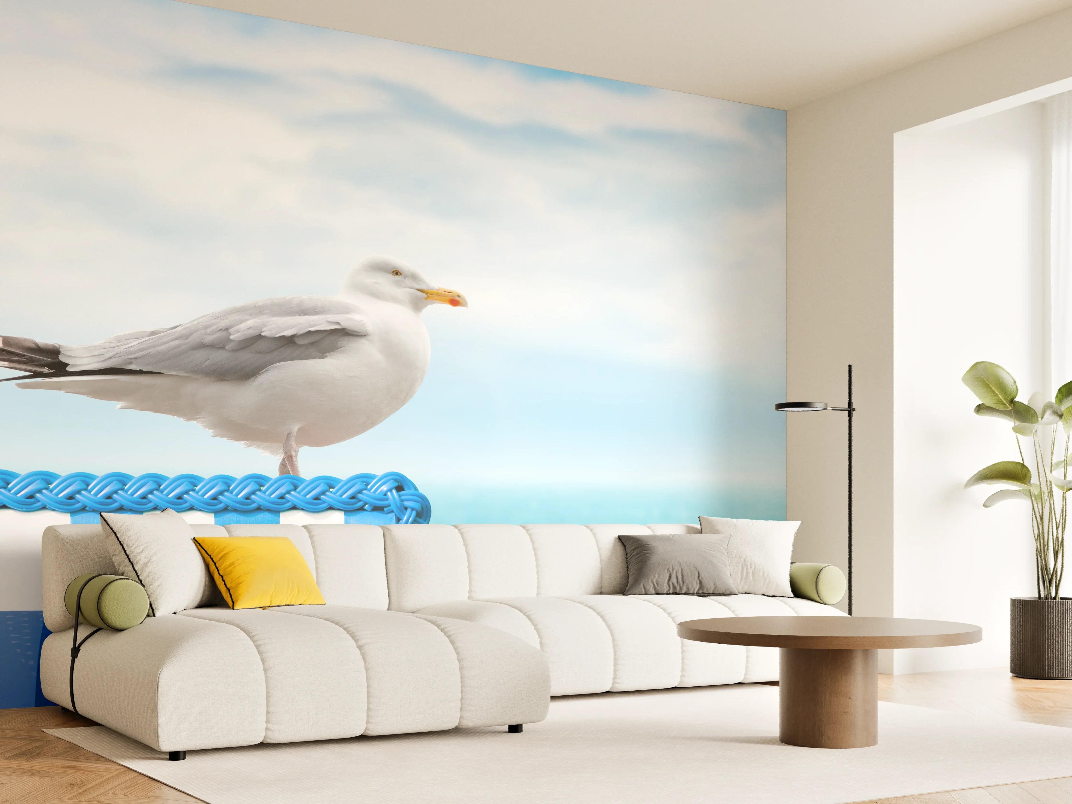 Wandverkleidung Wohnzimmer - Seagull by the Beach Chair