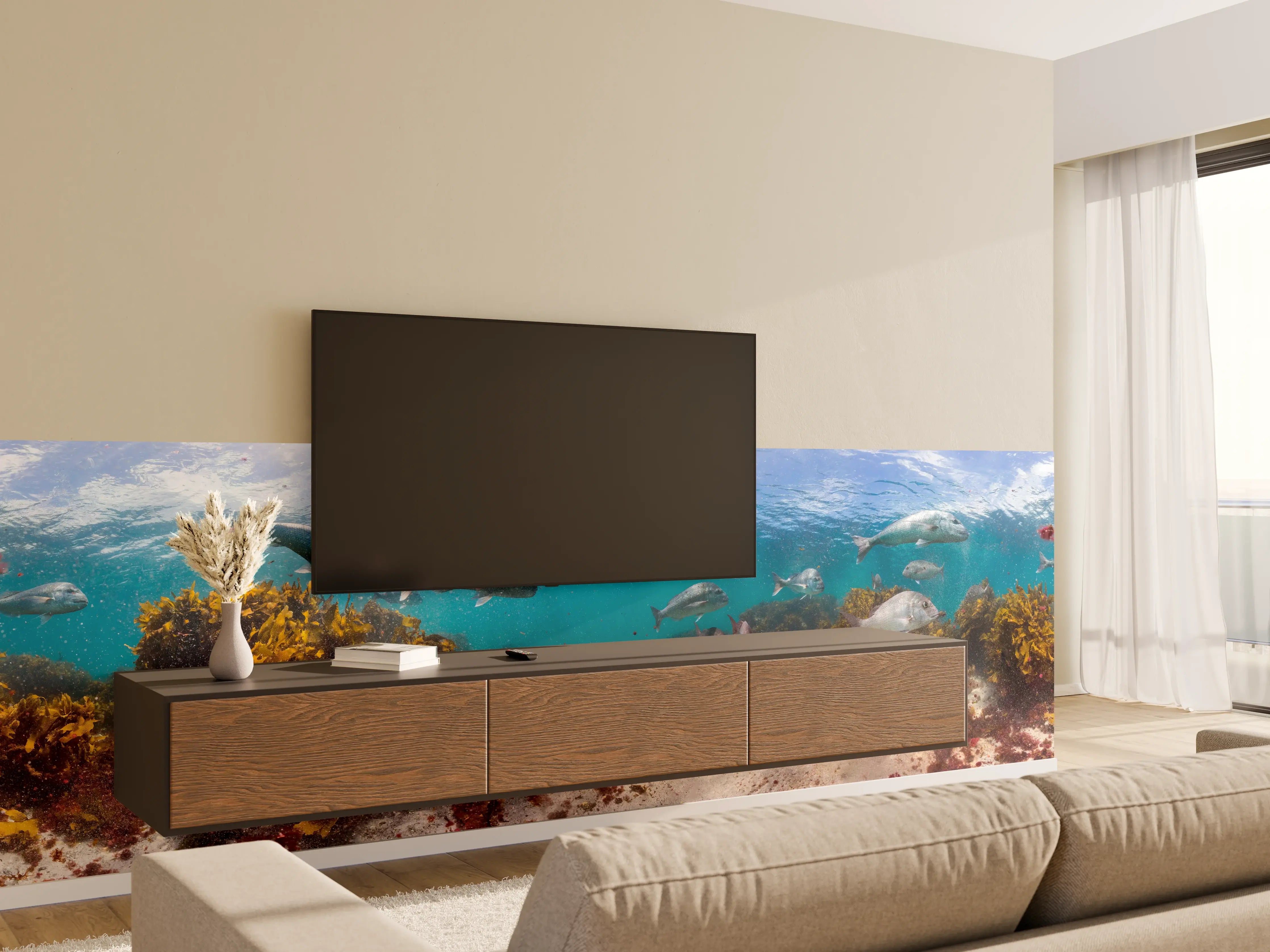 Wandverkleidung Wohnzimmer - Seetang und Fisch in Neuseeland