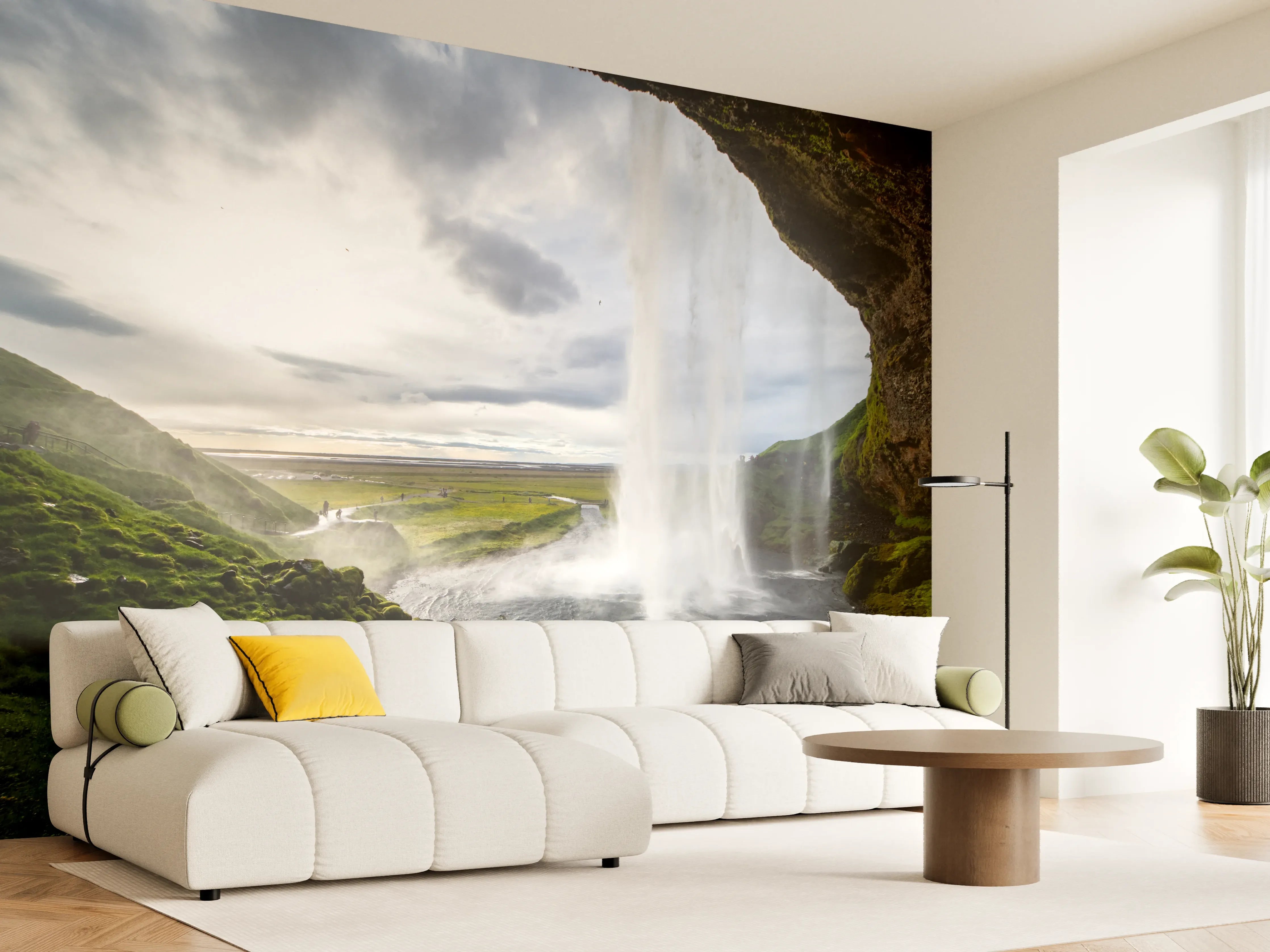 Wandverkleidung Wohnzimmer - Seljalandsfoss Wasserfall