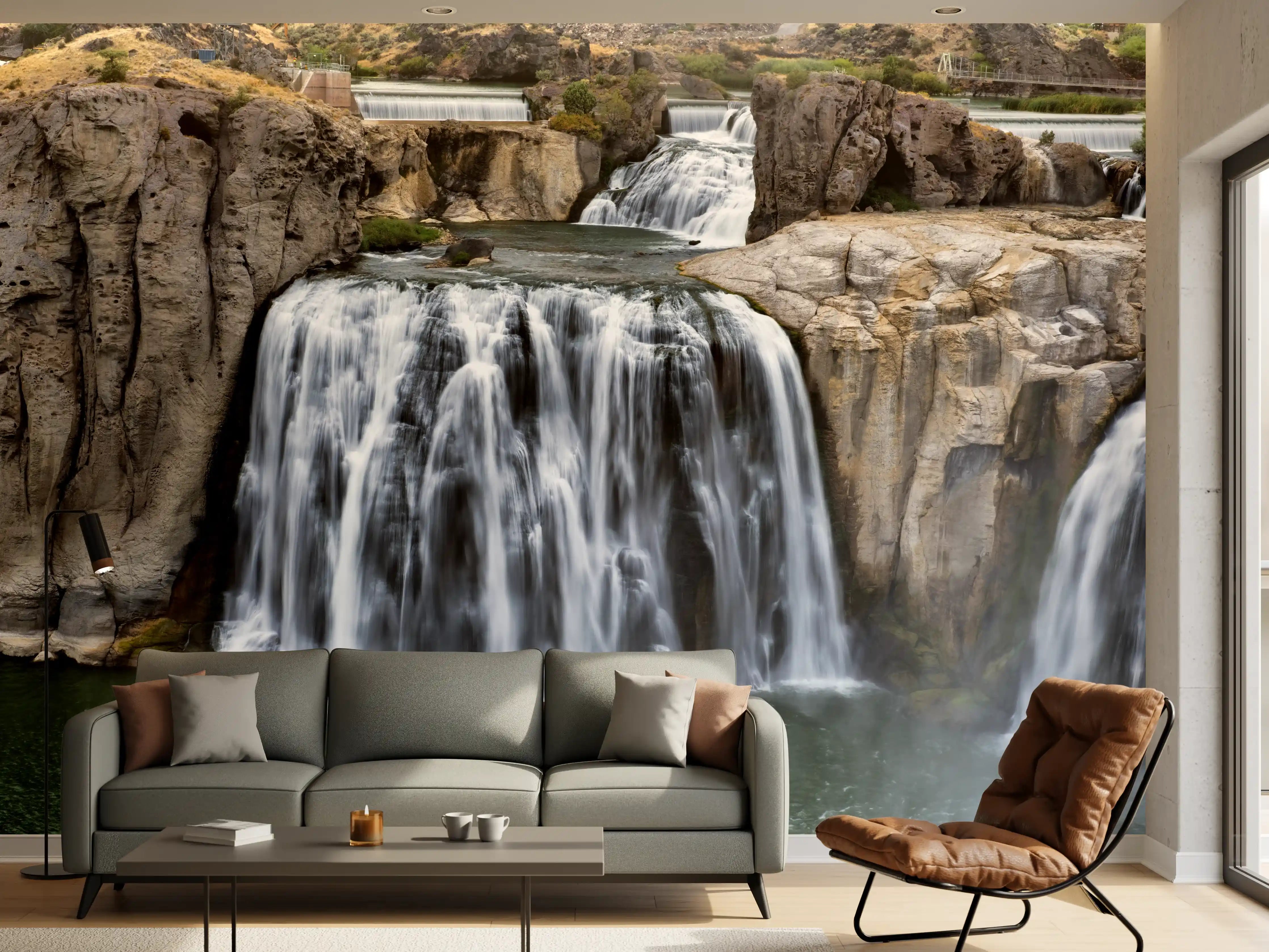 Wandverkleidung Wohnzimmer - Shoshone Wasserfall
