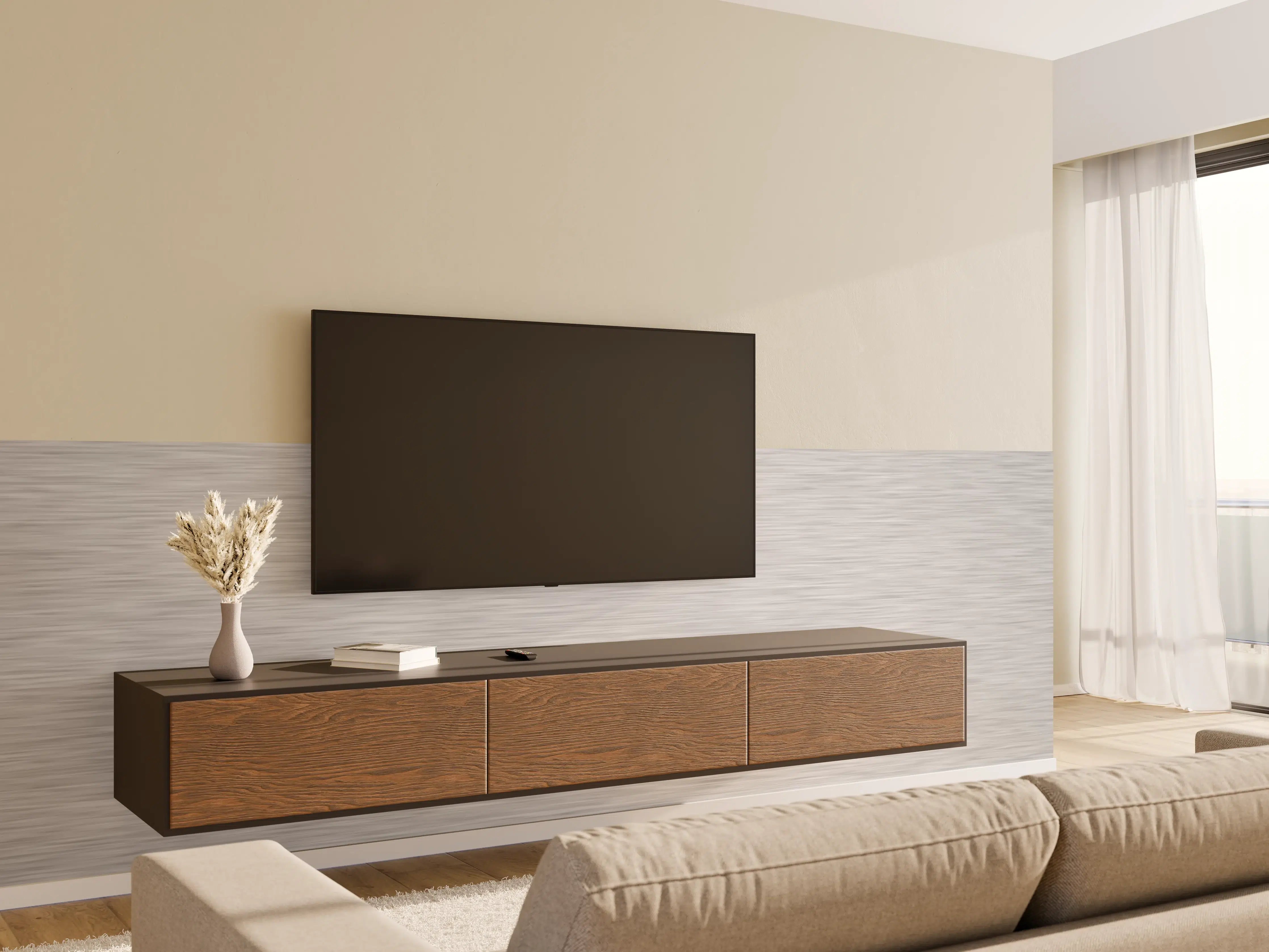 Wandverkleidung Wohnzimmer - Silver - ALU Prime - Metall Gebürstet