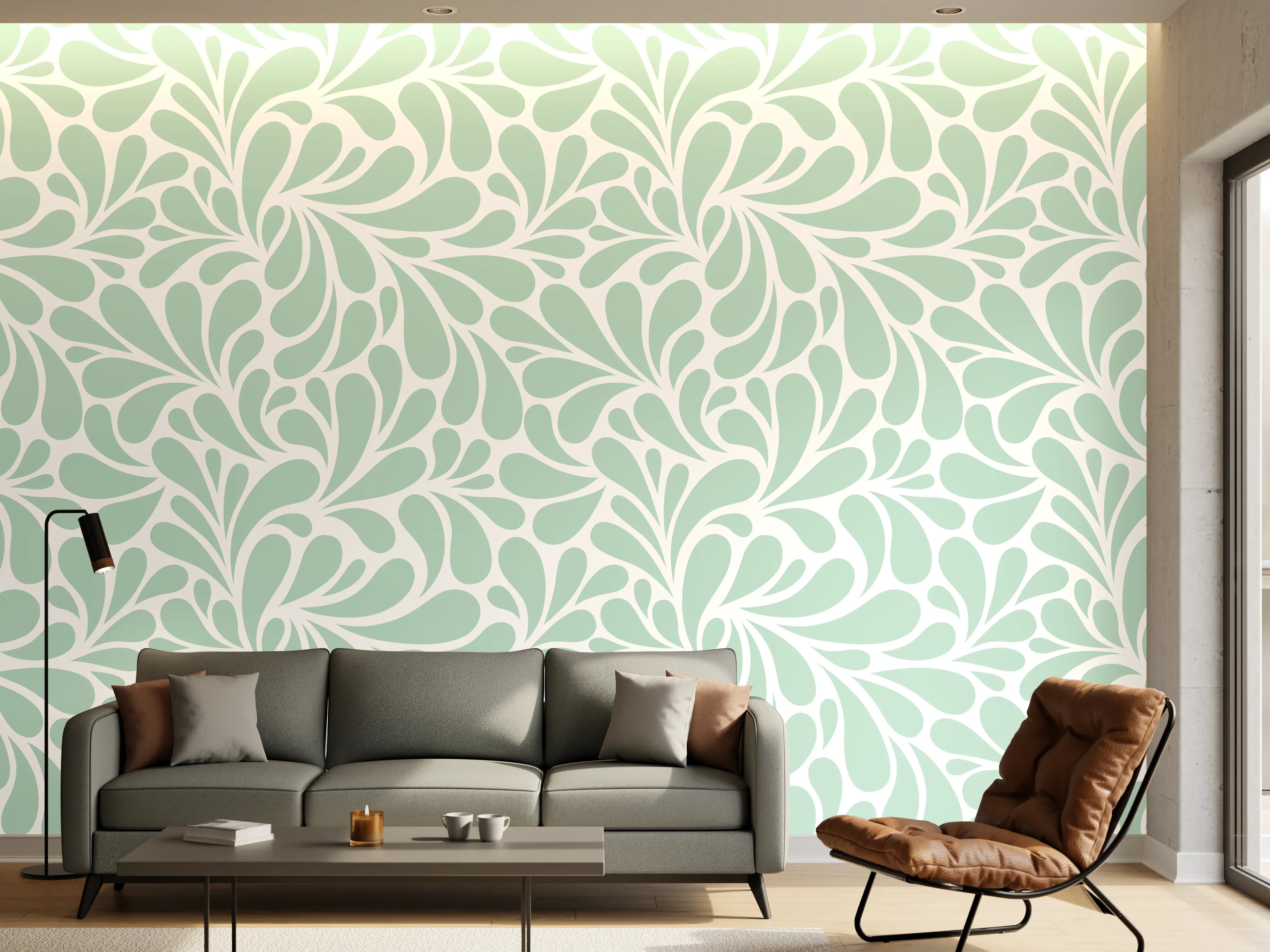 Wandverkleidung Wohnzimmer - Skandinavischer Tapetenstil in Pastell