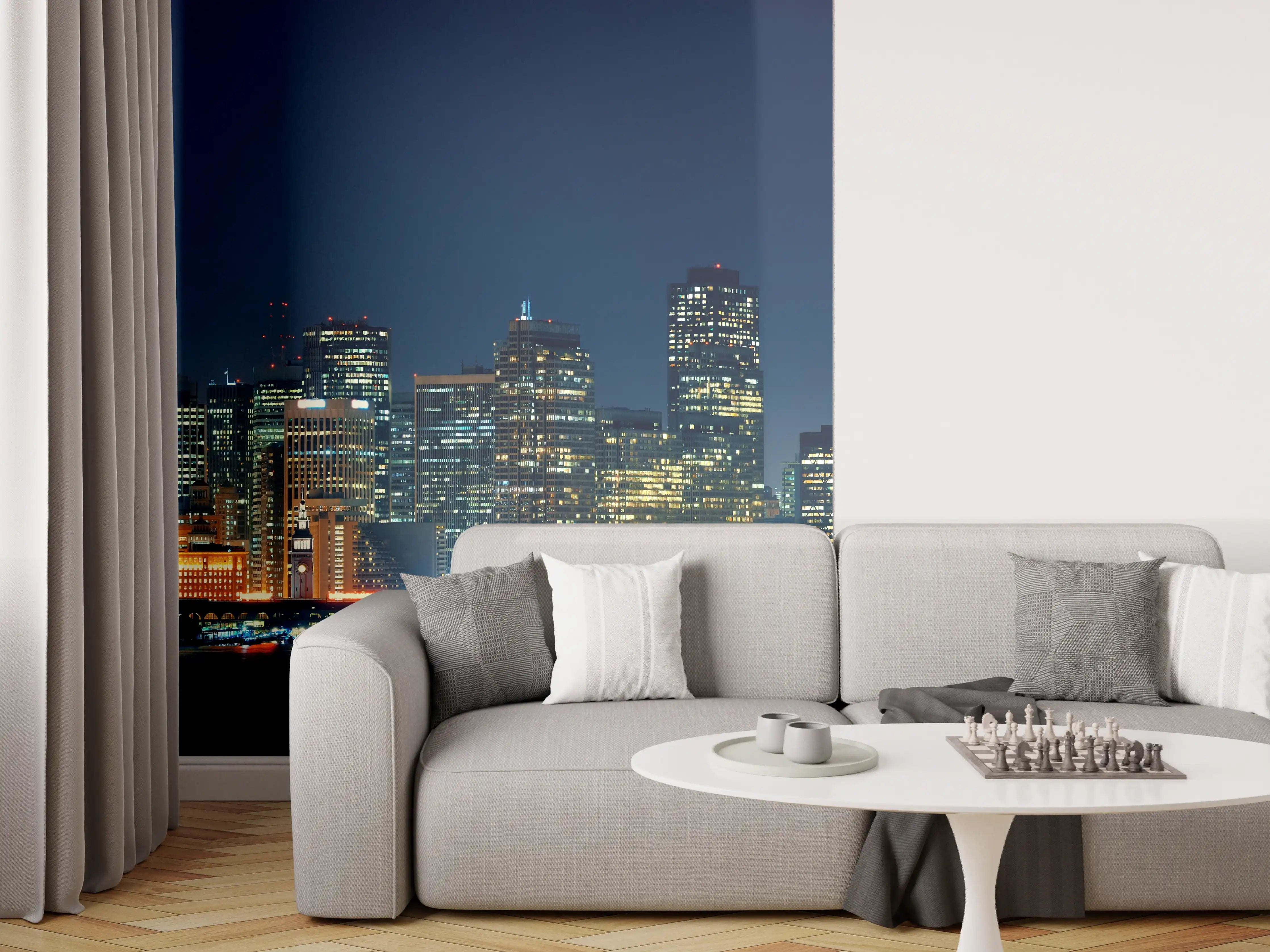 Wandverkleidung Wohnzimmer - Skyline von San Francisco