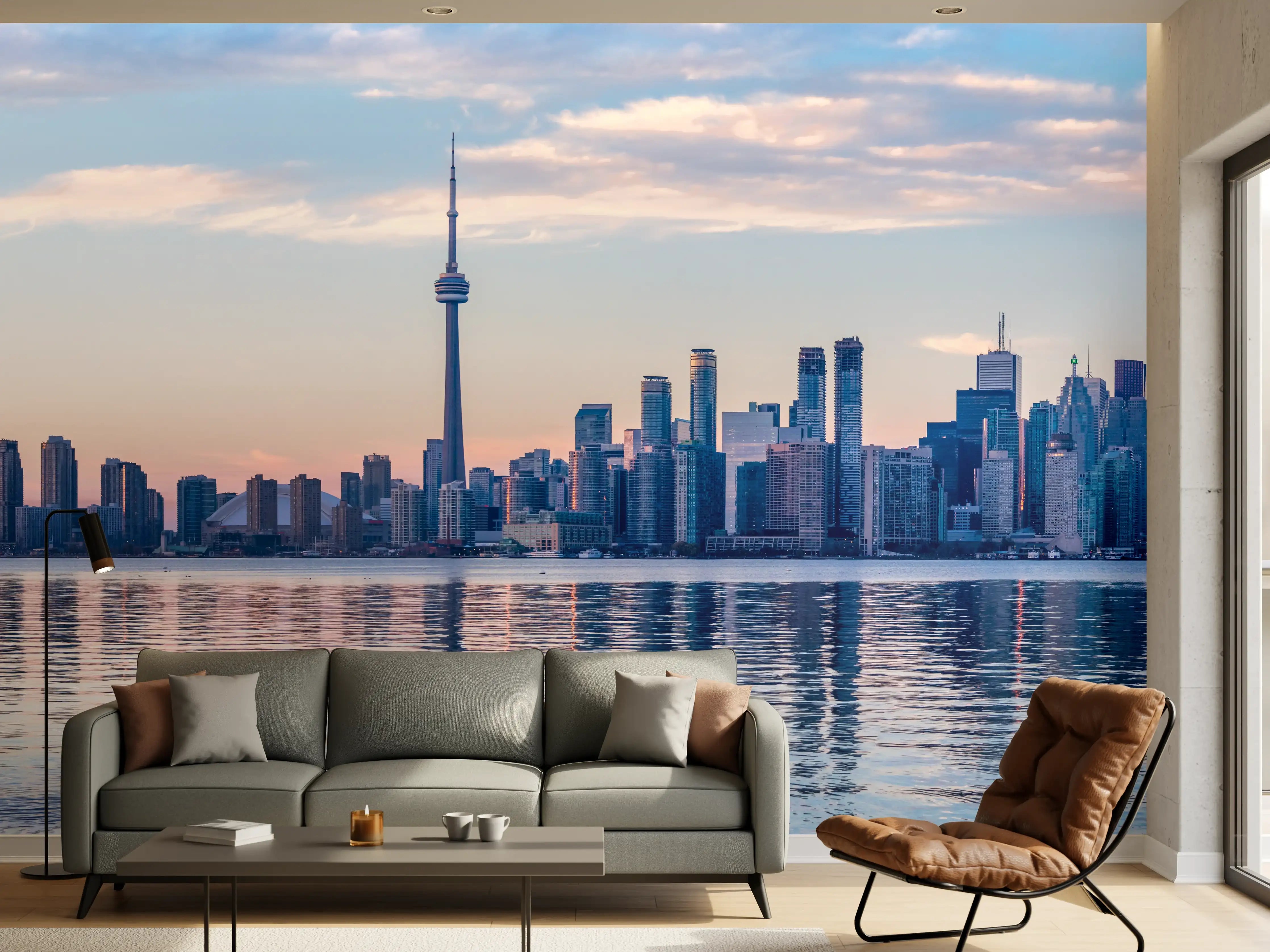 Wandverkleidung Wohnzimmer - Skyline von Toronto