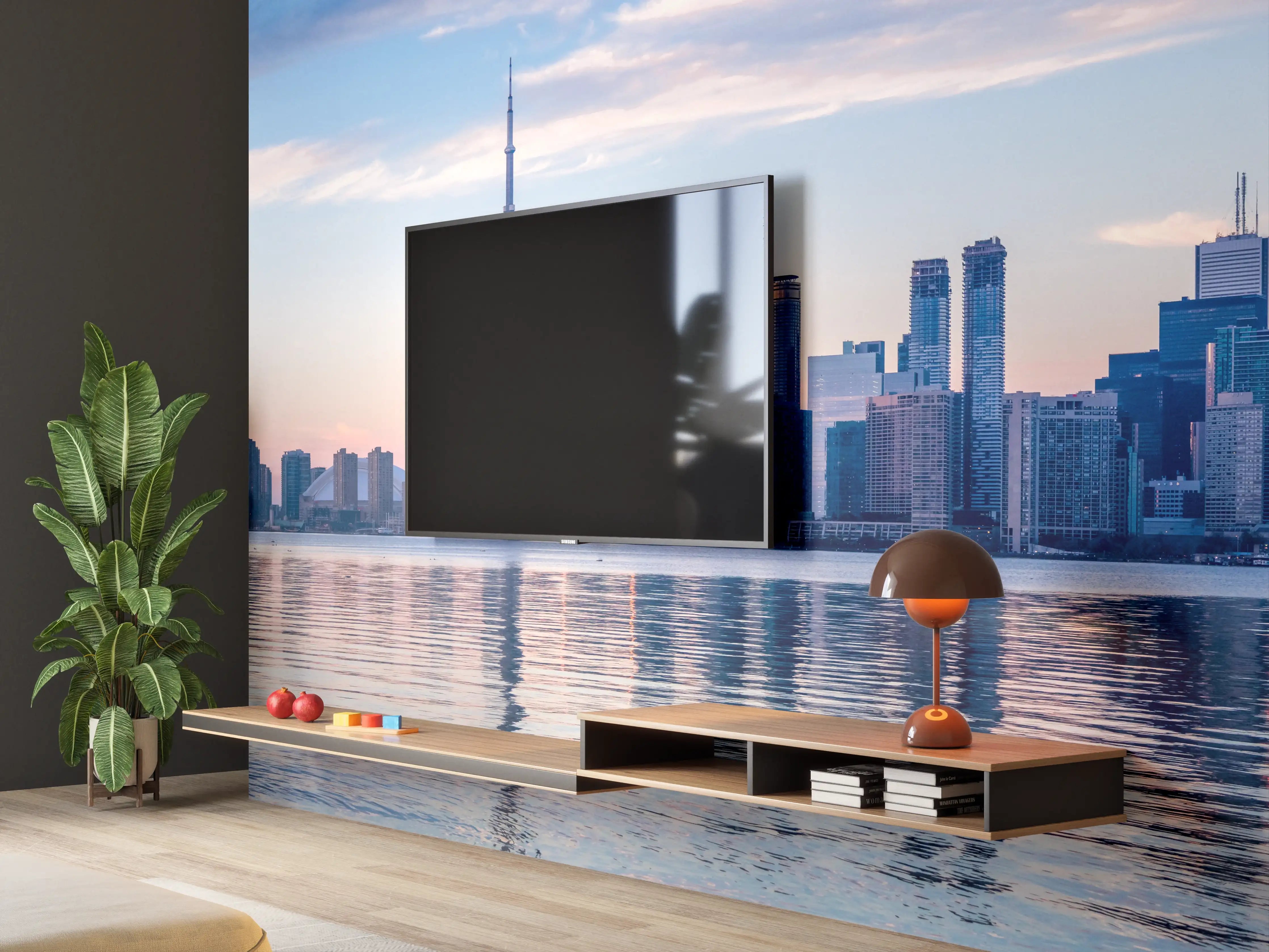 Wandverkleidung Wohnzimmer - Skyline von Toronto