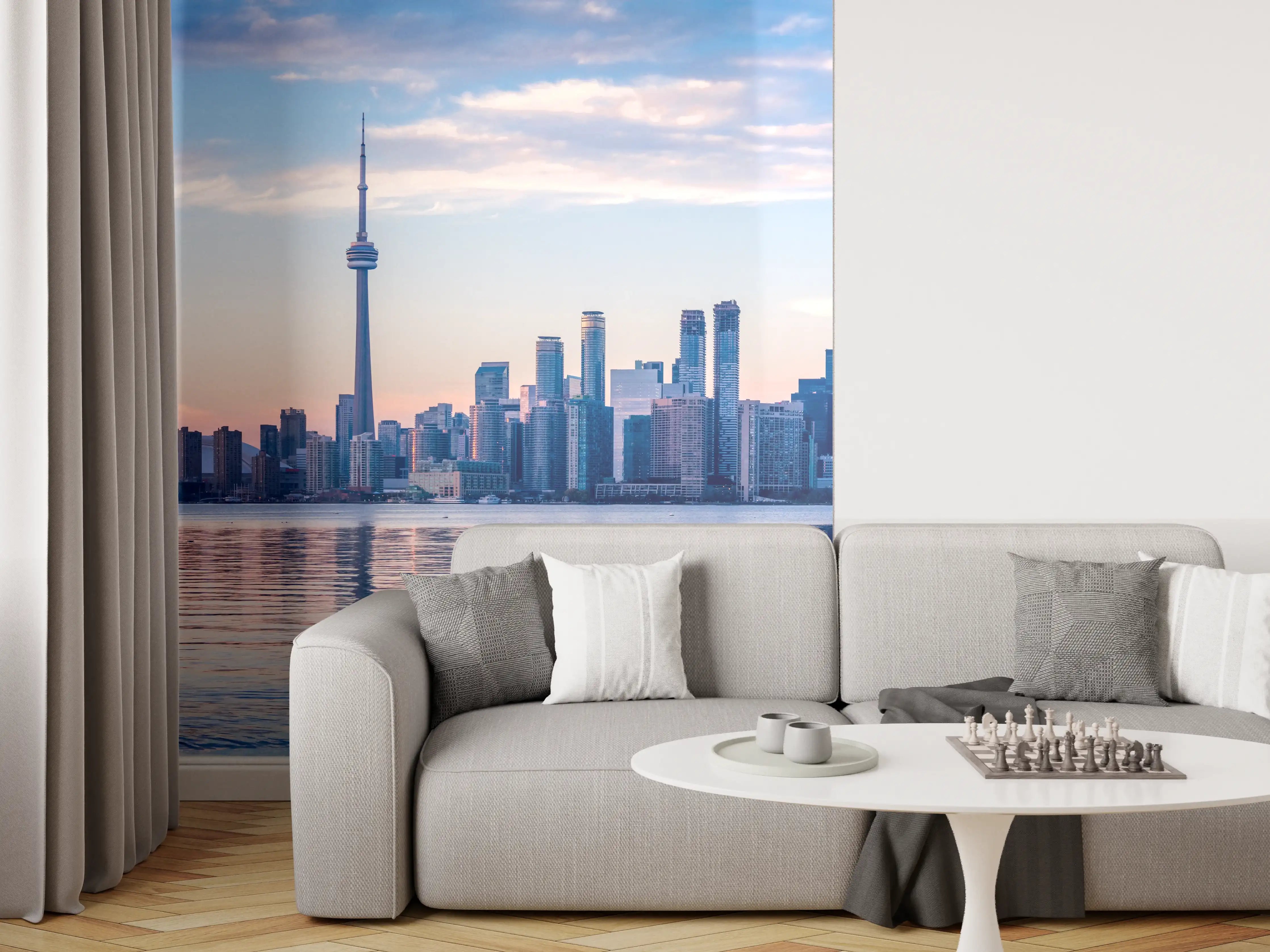 Wandverkleidung Wohnzimmer - Skyline von Toronto