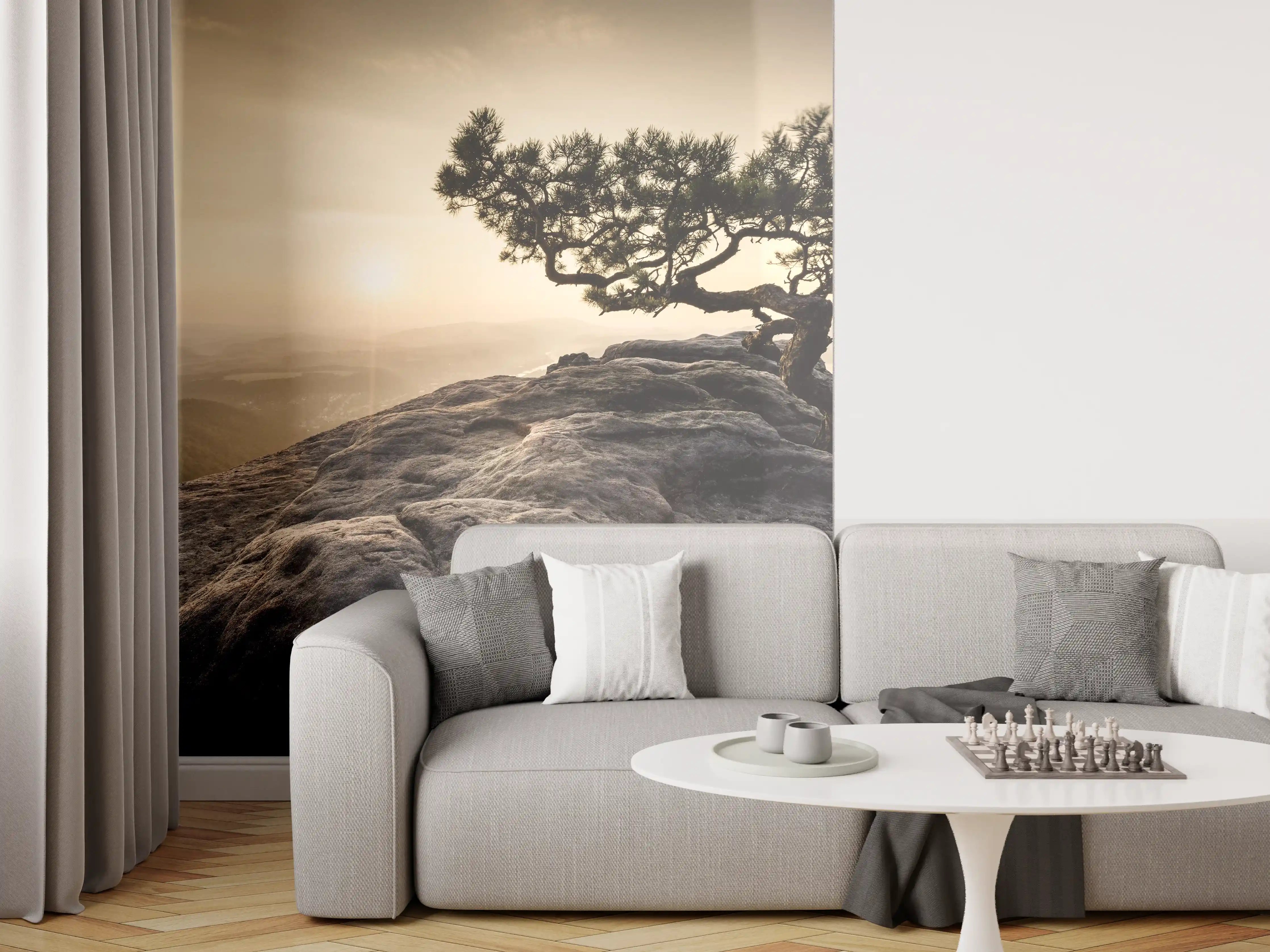 Wandverkleidung Wohnzimmer - Solitary Tree on Rocky Mountain