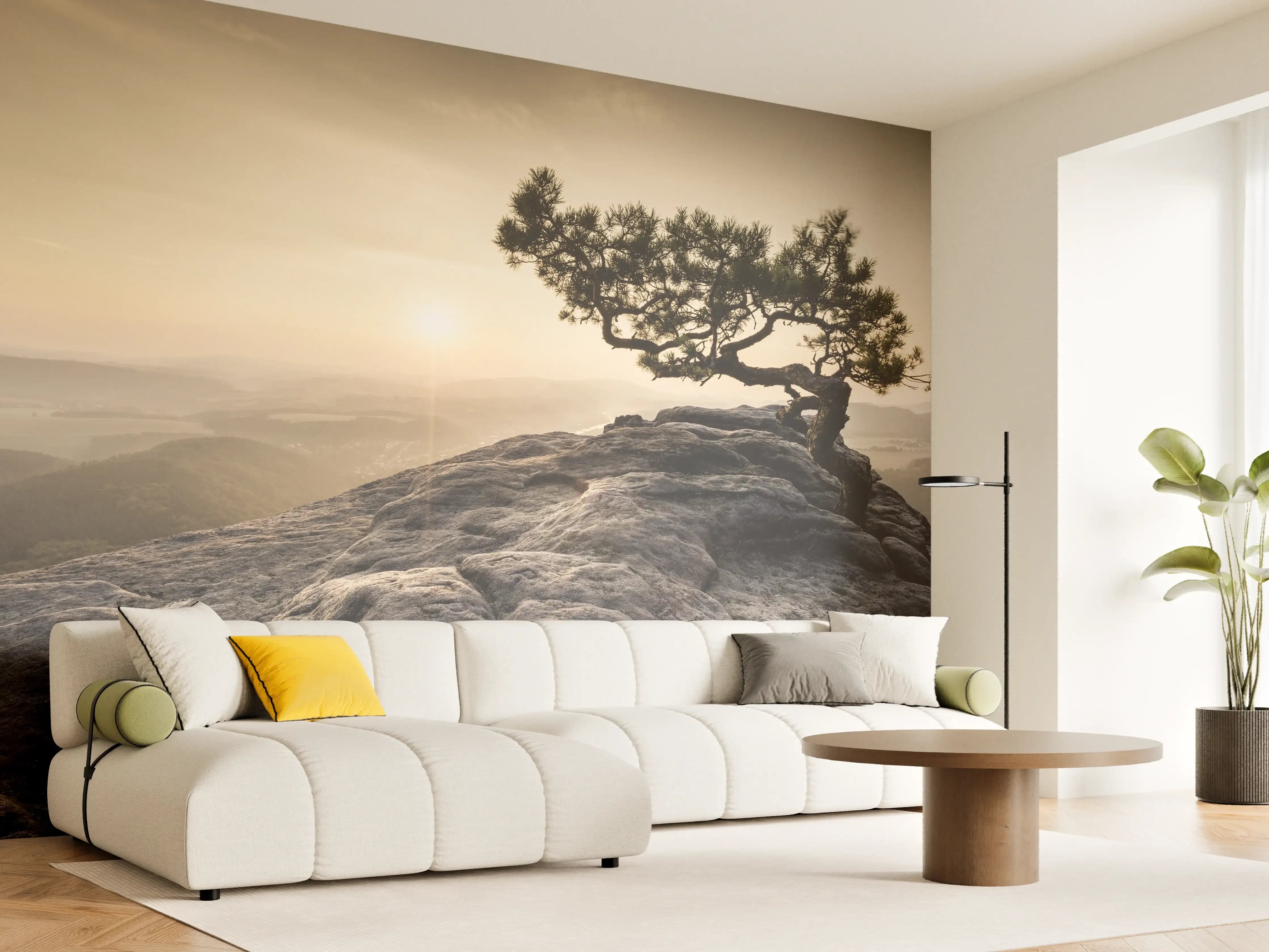 Wandverkleidung Wohnzimmer - Solitary Tree on Rocky Mountain