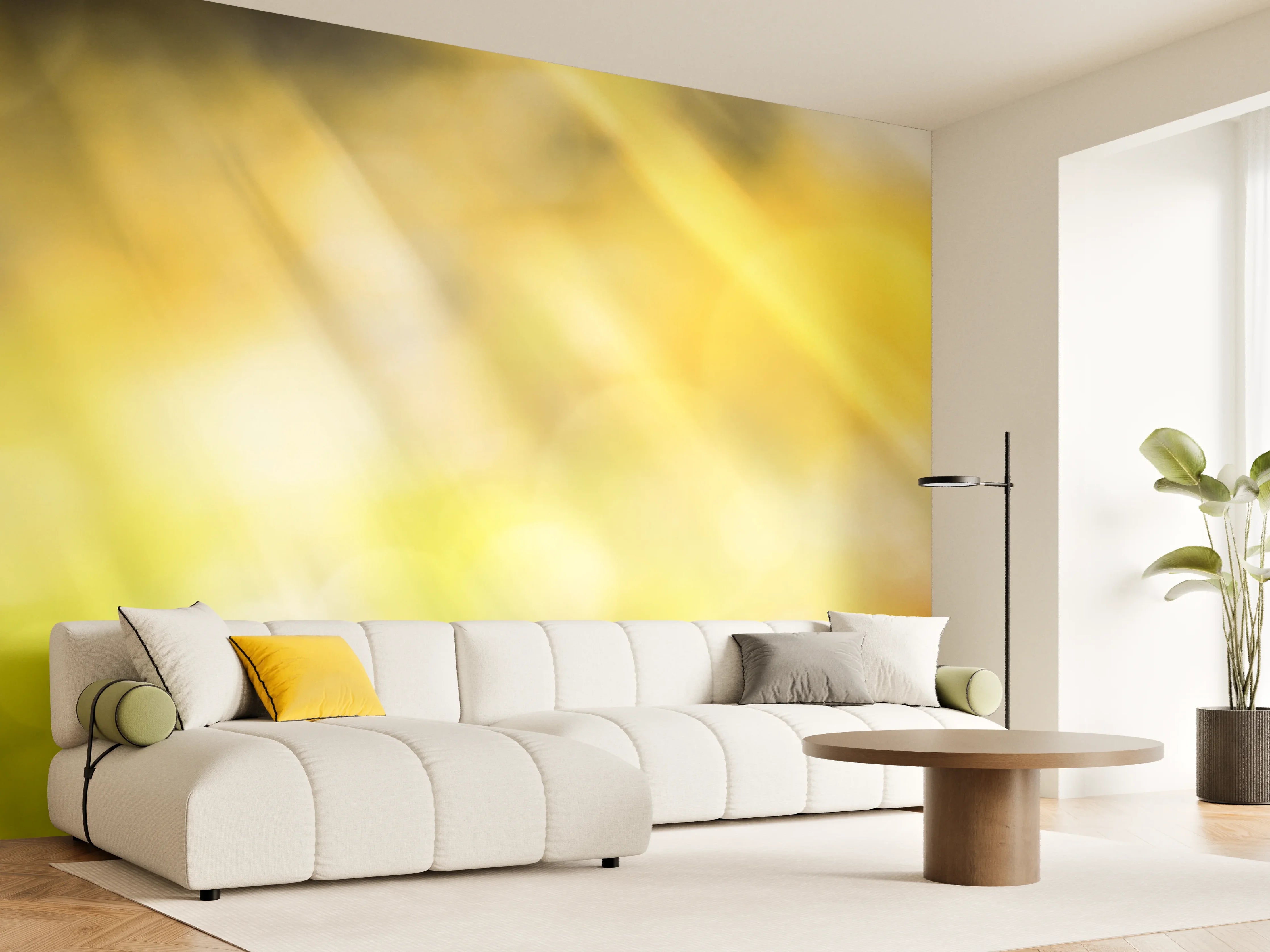 Wandverkleidung Wohnzimmer - Sonnenblume