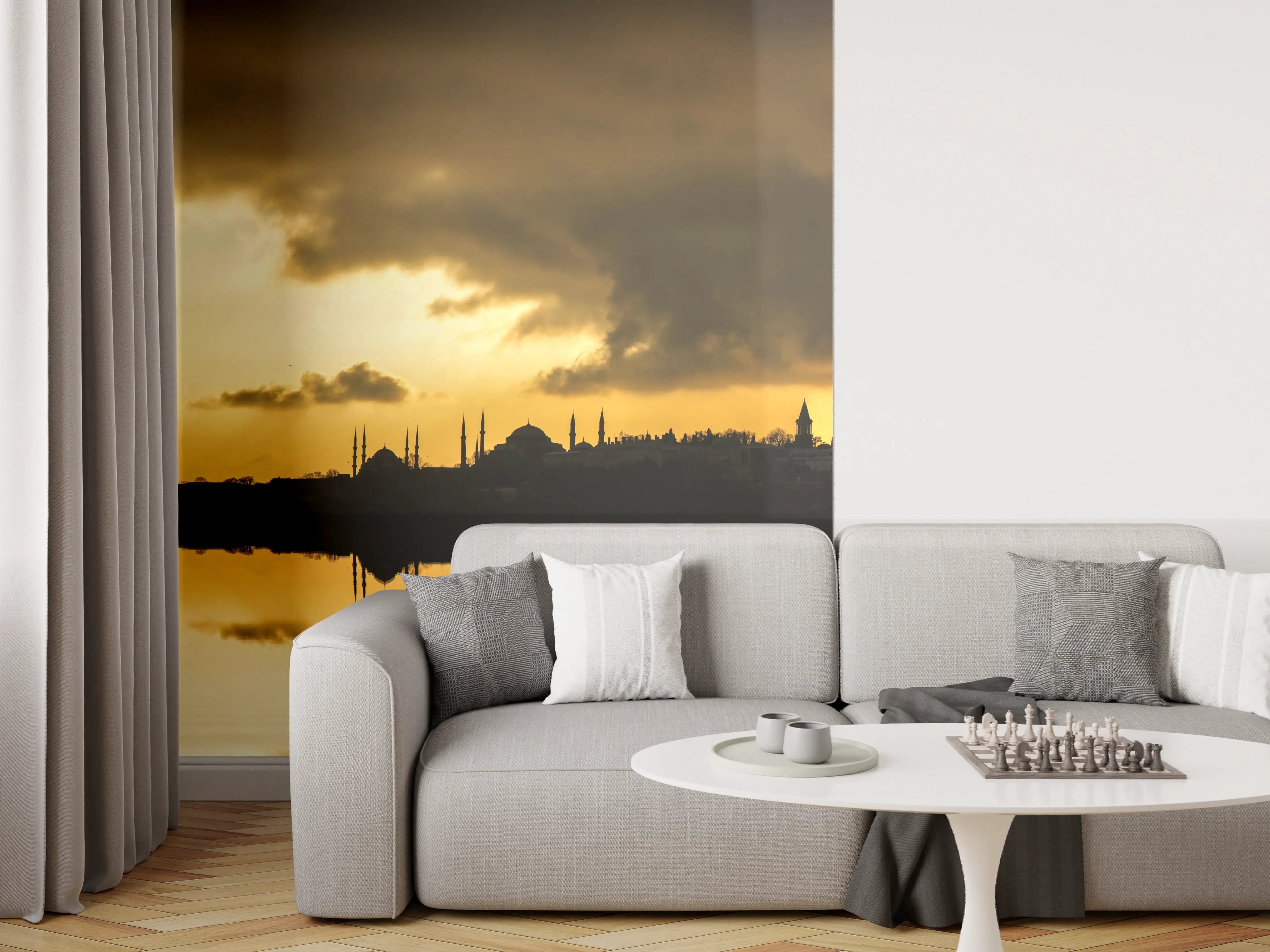 Wandverkleidung Wohnzimmer - Sonnenuntergang Istanbul - Kiz kulesi