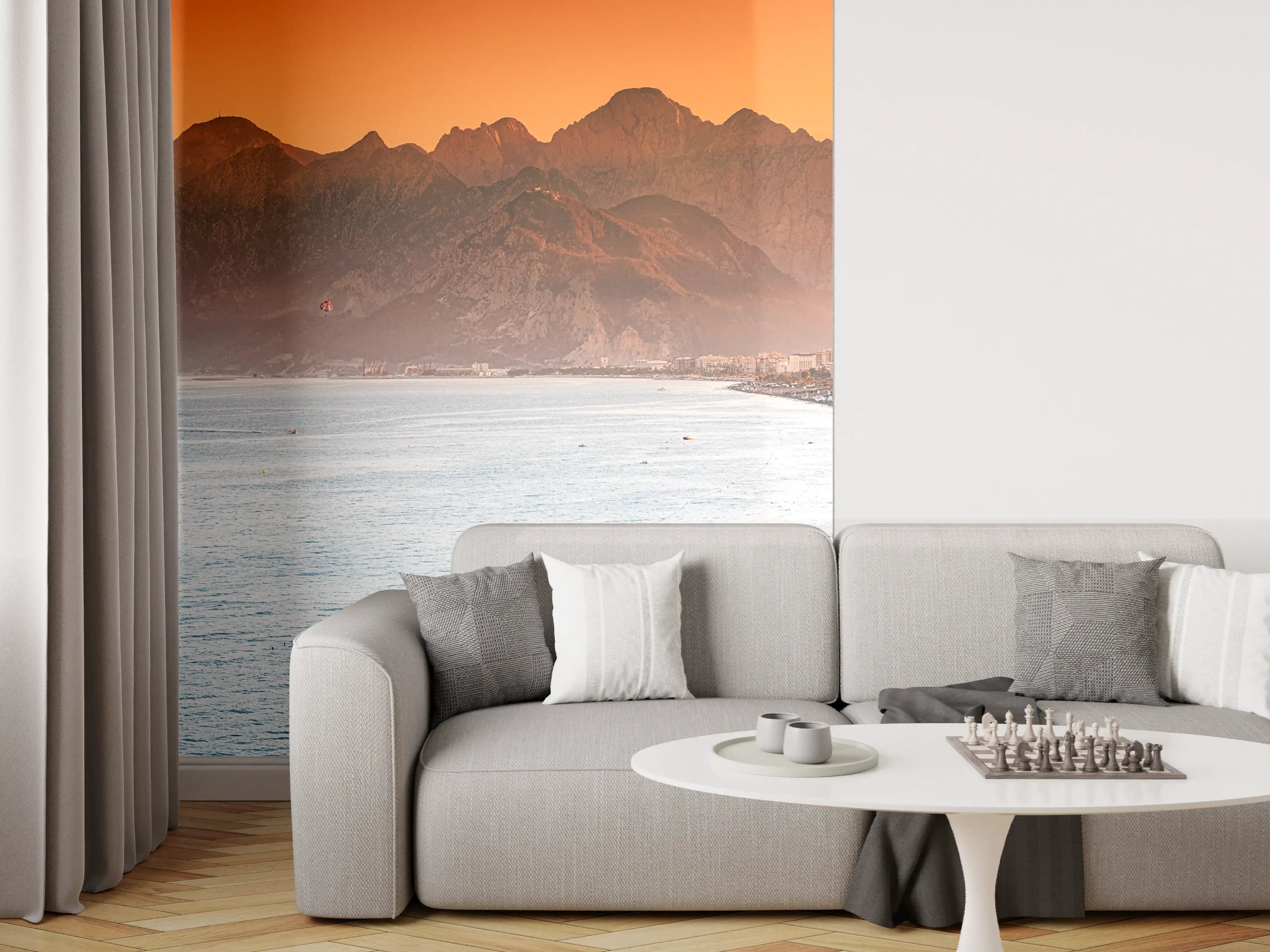 Wandverkleidung Wohnzimmer - Sonnenuntergang Konyaalti Strand Türkei
