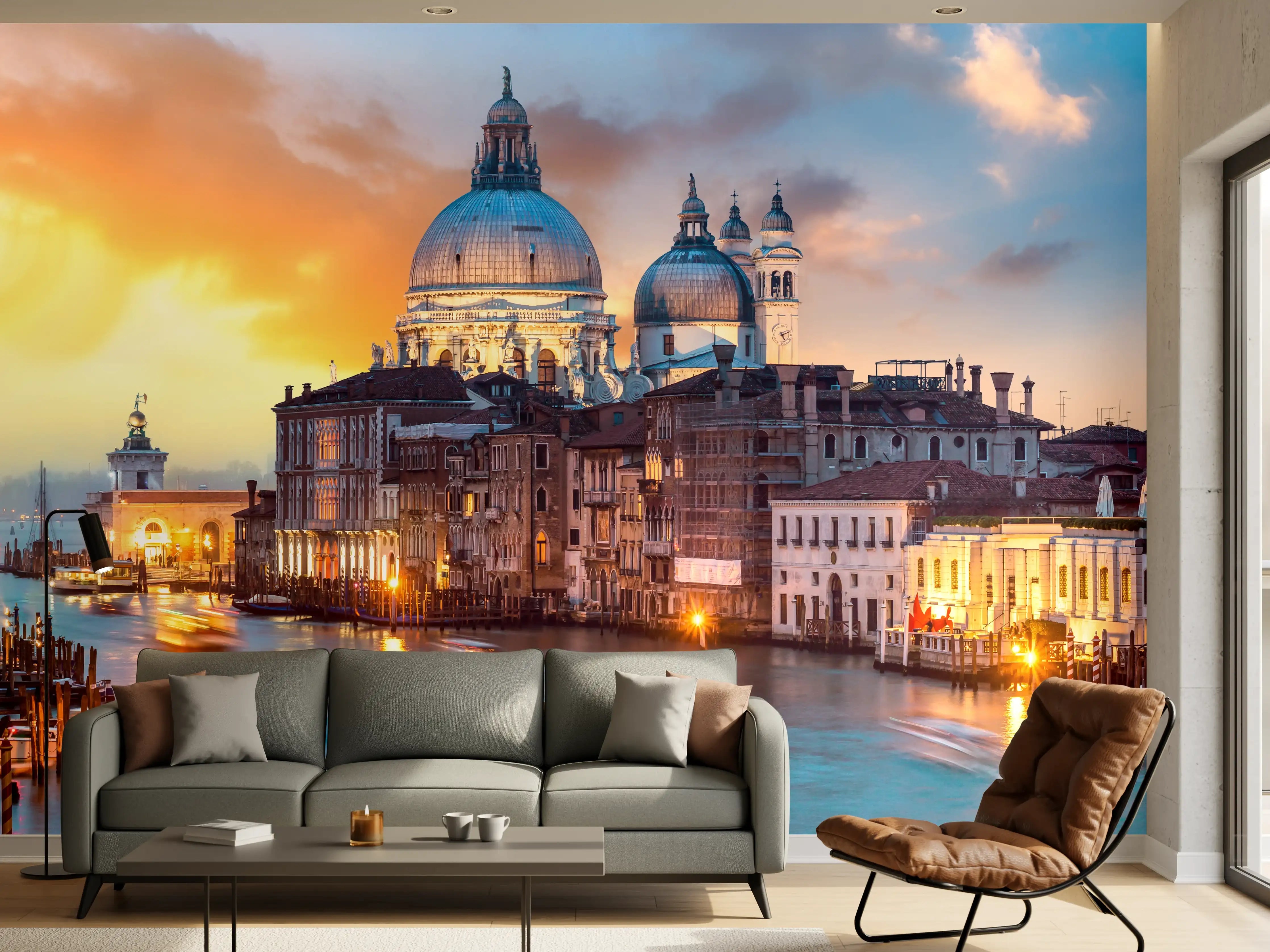 Wandverkleidung Wohnzimmer - Sonnenuntergang am Canal Grande - Venedig 2