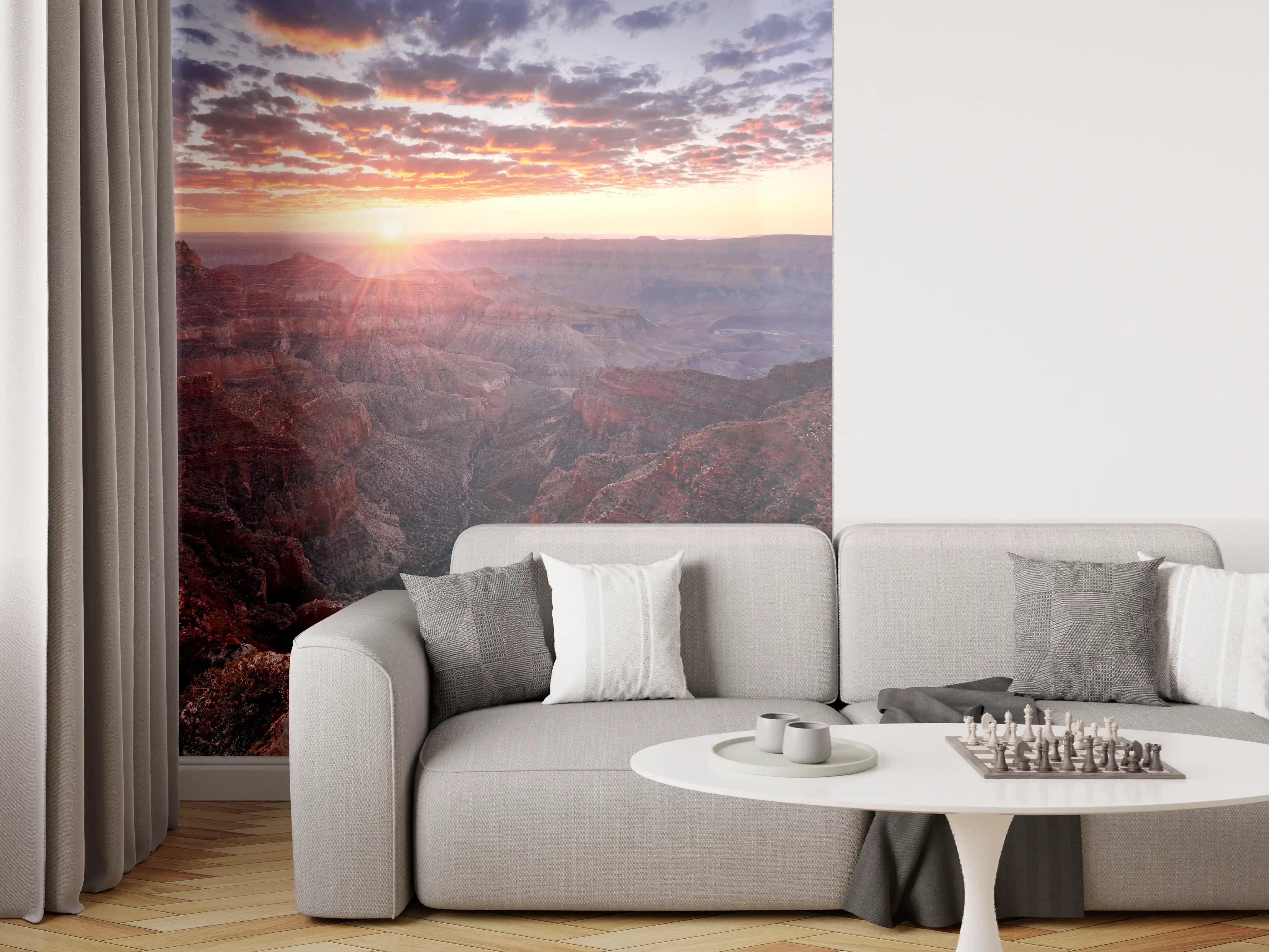 Wandverkleidung Wohnzimmer - Sonnenuntergang im Grand Canyon