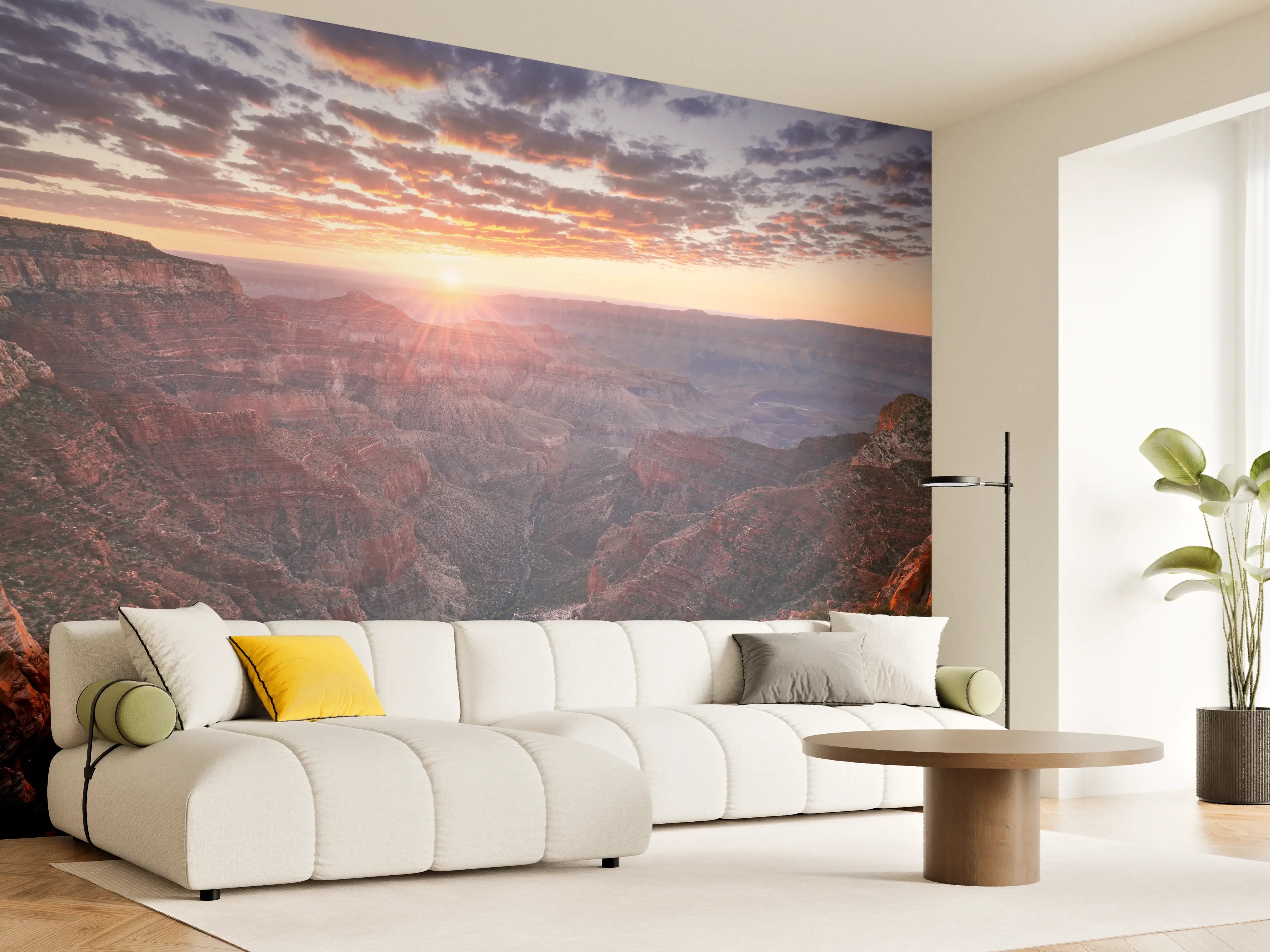 Wandverkleidung Wohnzimmer - Sonnenuntergang im Grand Canyon