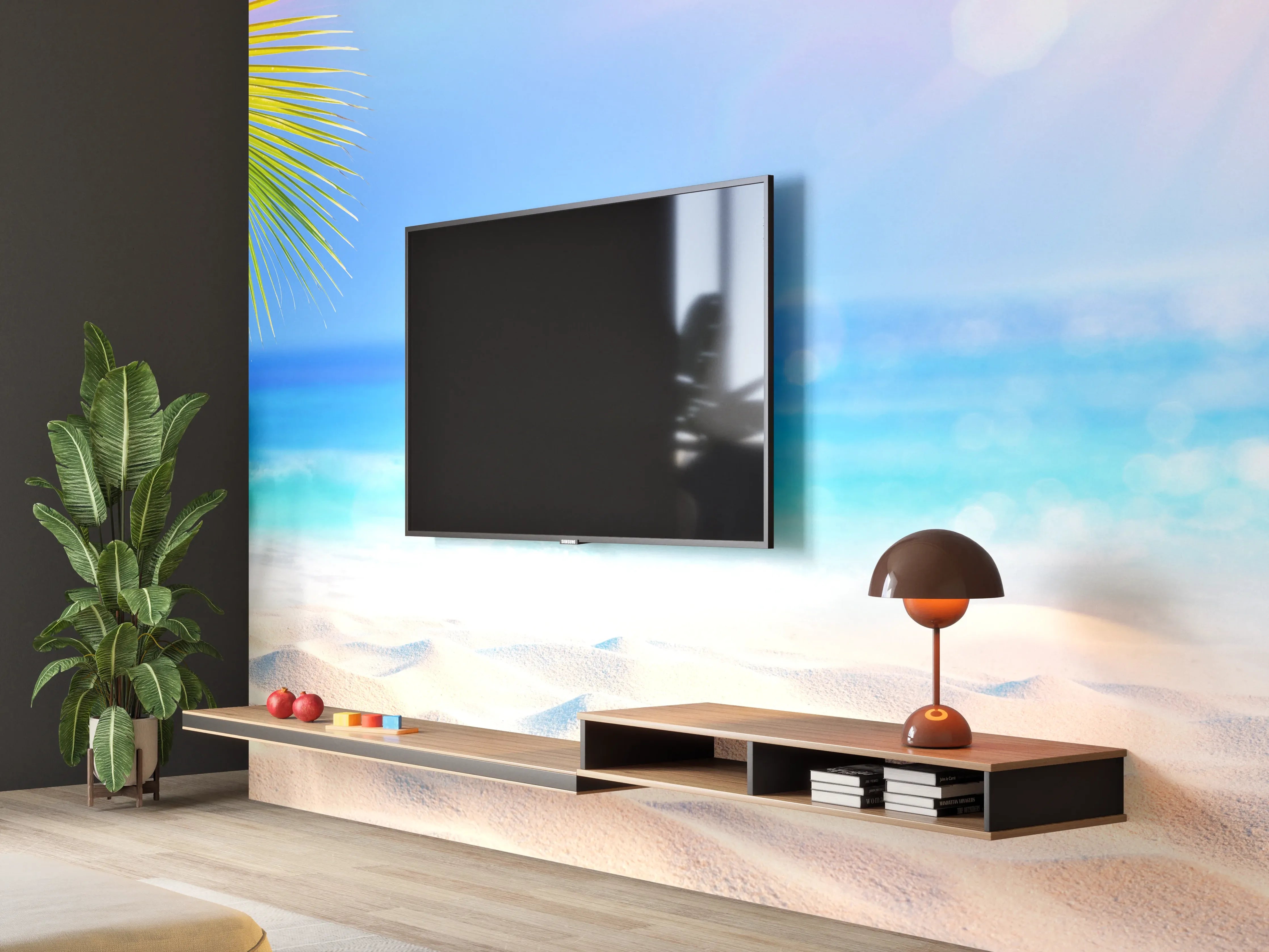 Wandverkleidung Wohnzimmer - Sonniger tropischer Strand