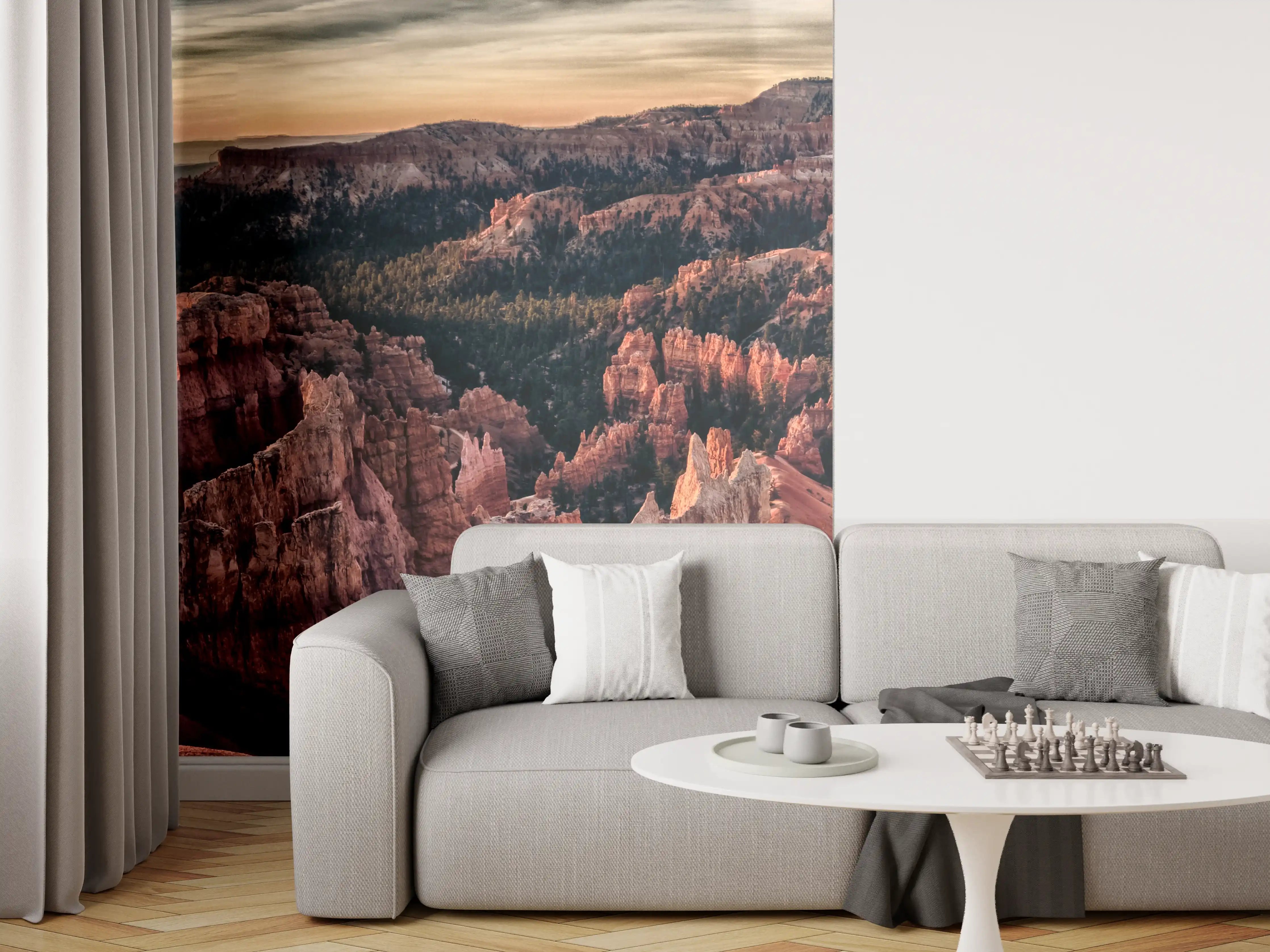 Wandverkleidung Wohnzimmer - Spektakulärer Blick über den Grand Canyon bei Sonnenuntergang