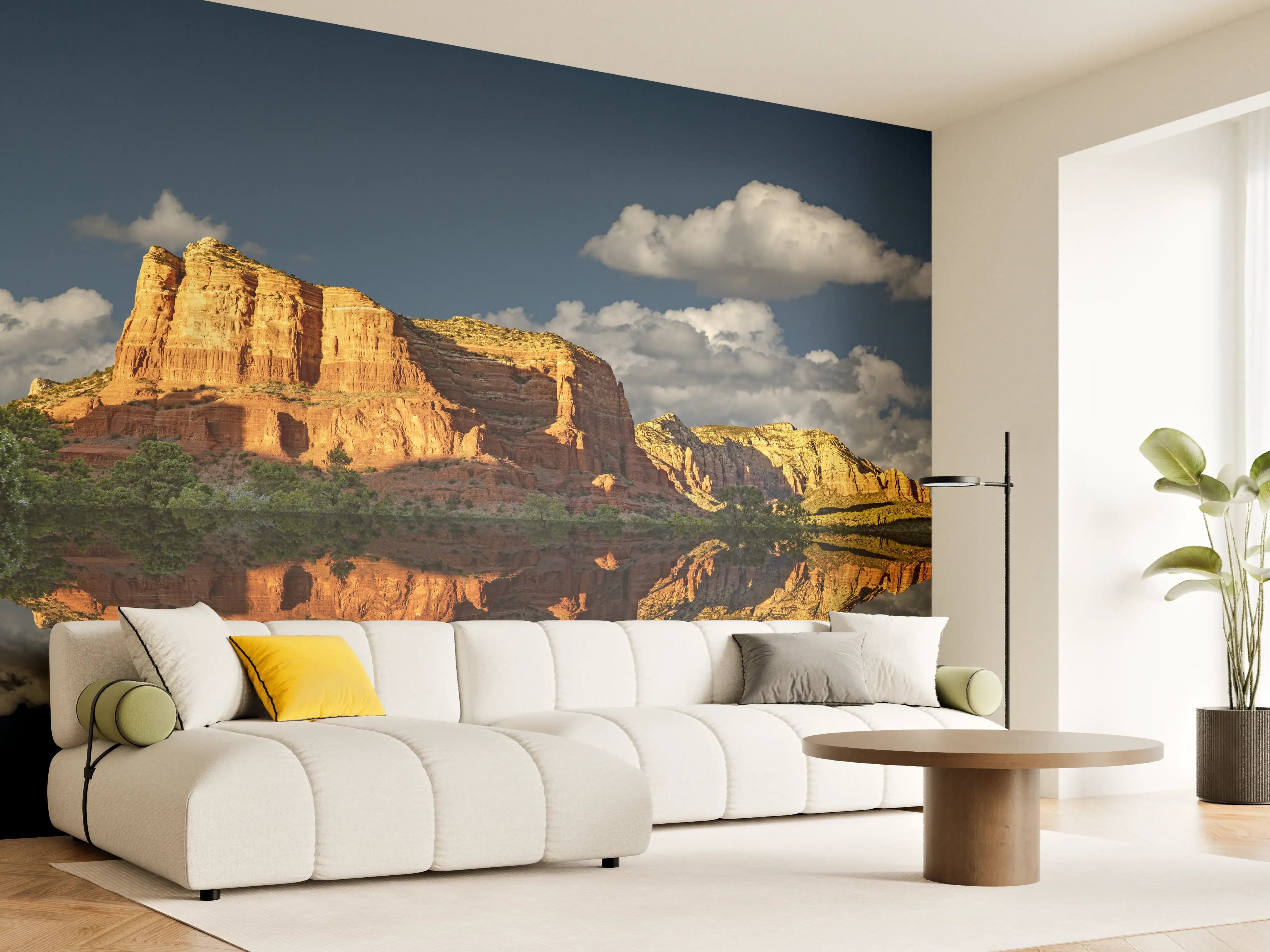 Wandverkleidung Wohnzimmer - Spektakulärer Sonnenuntergang über den Canyons