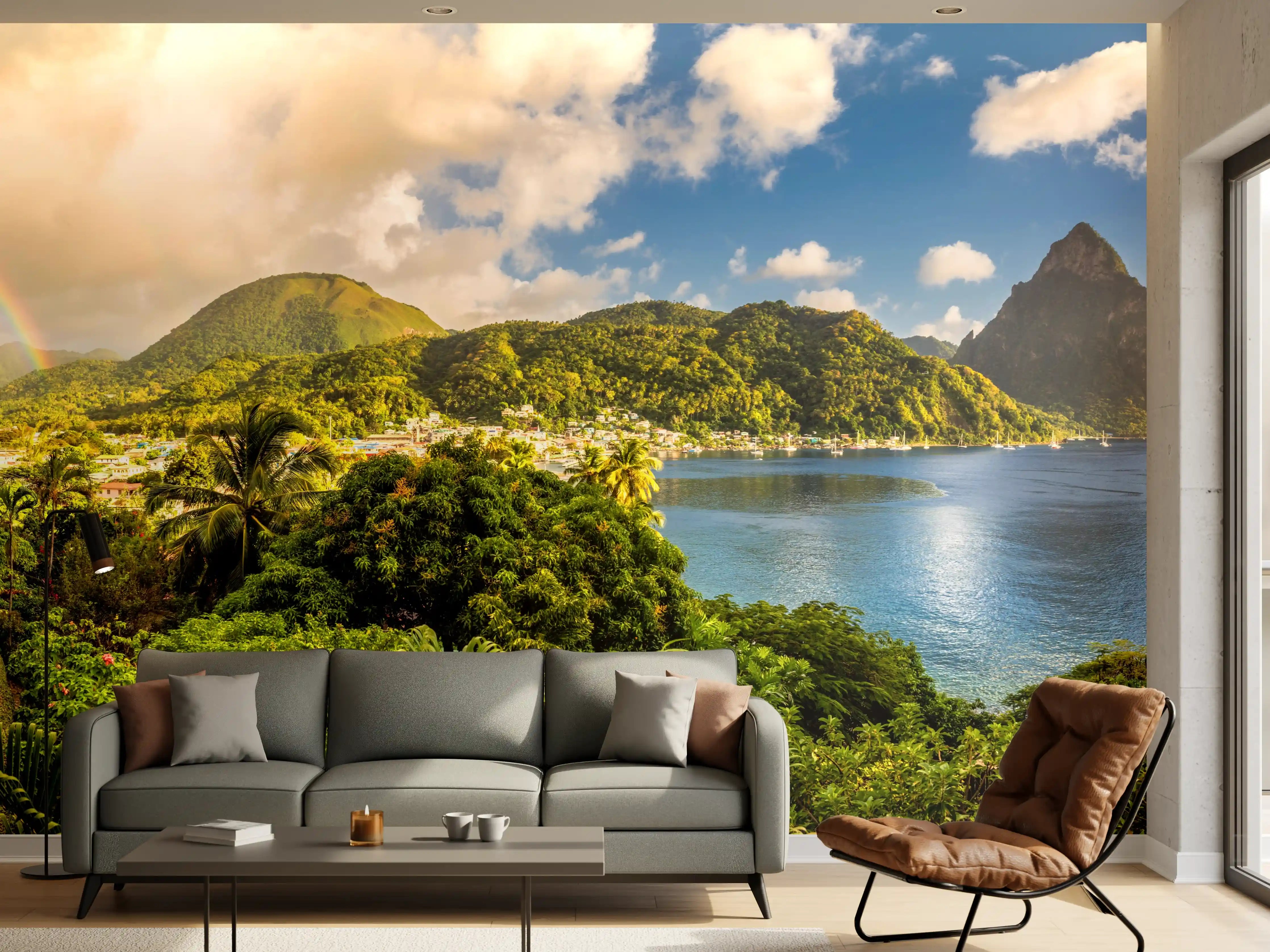 Wandverkleidung Wohnzimmer - St. Lucia - Karibisches Meer