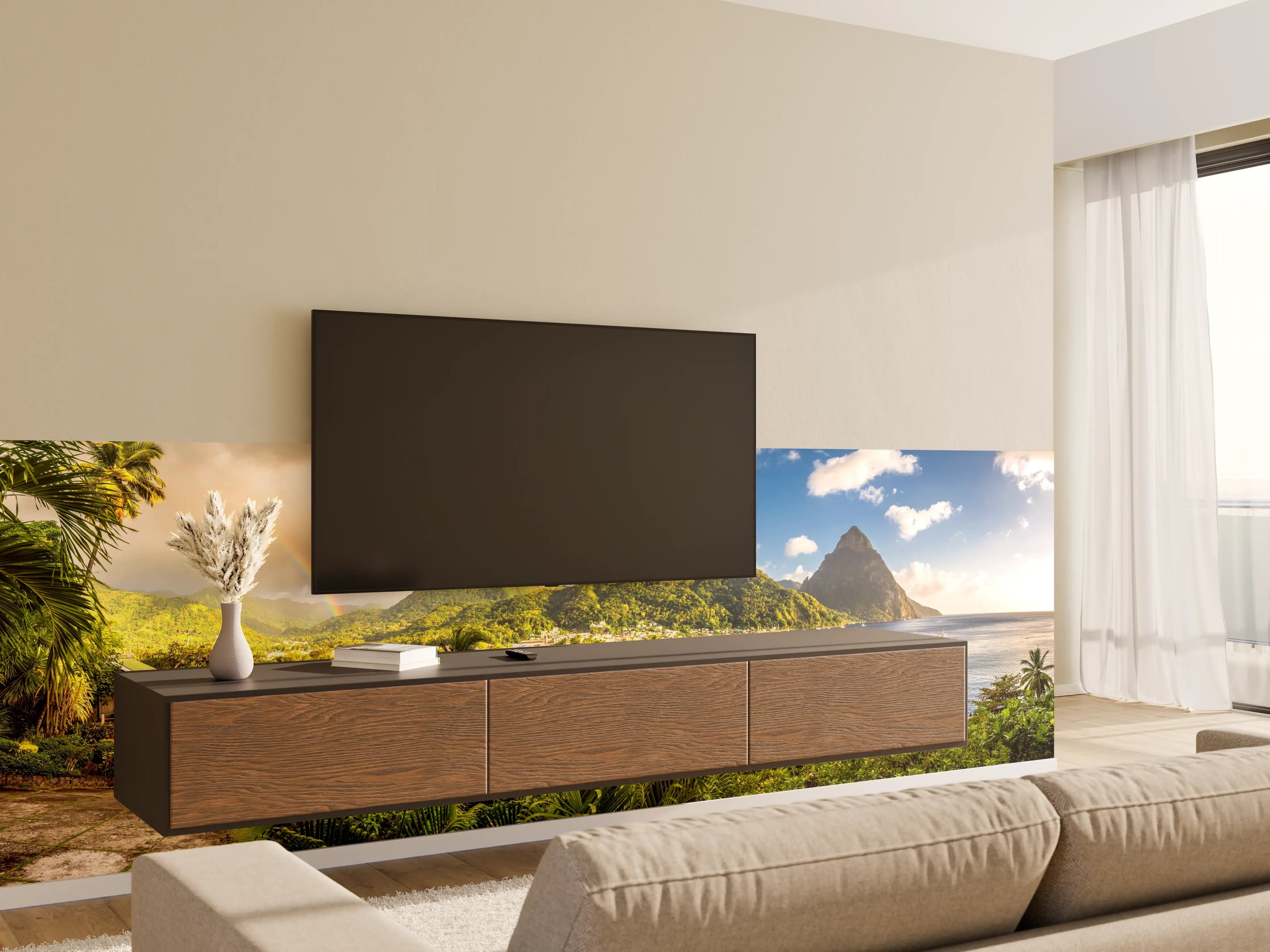 Wandverkleidung Wohnzimmer - St. Lucia - Karibisches Meer