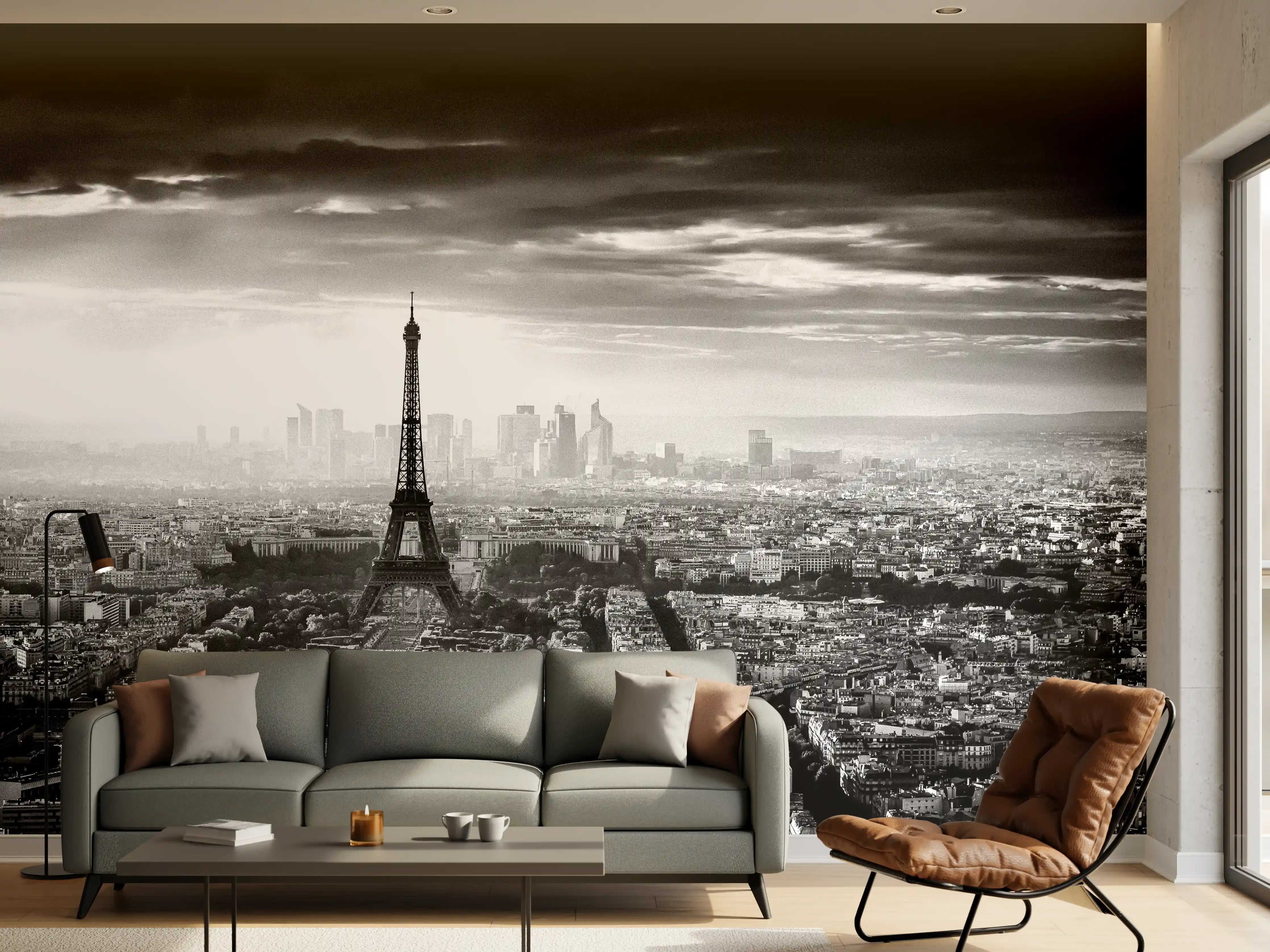 Wandverkleidung Wohnzimmer - Stadtbild - Paris, Frankreich