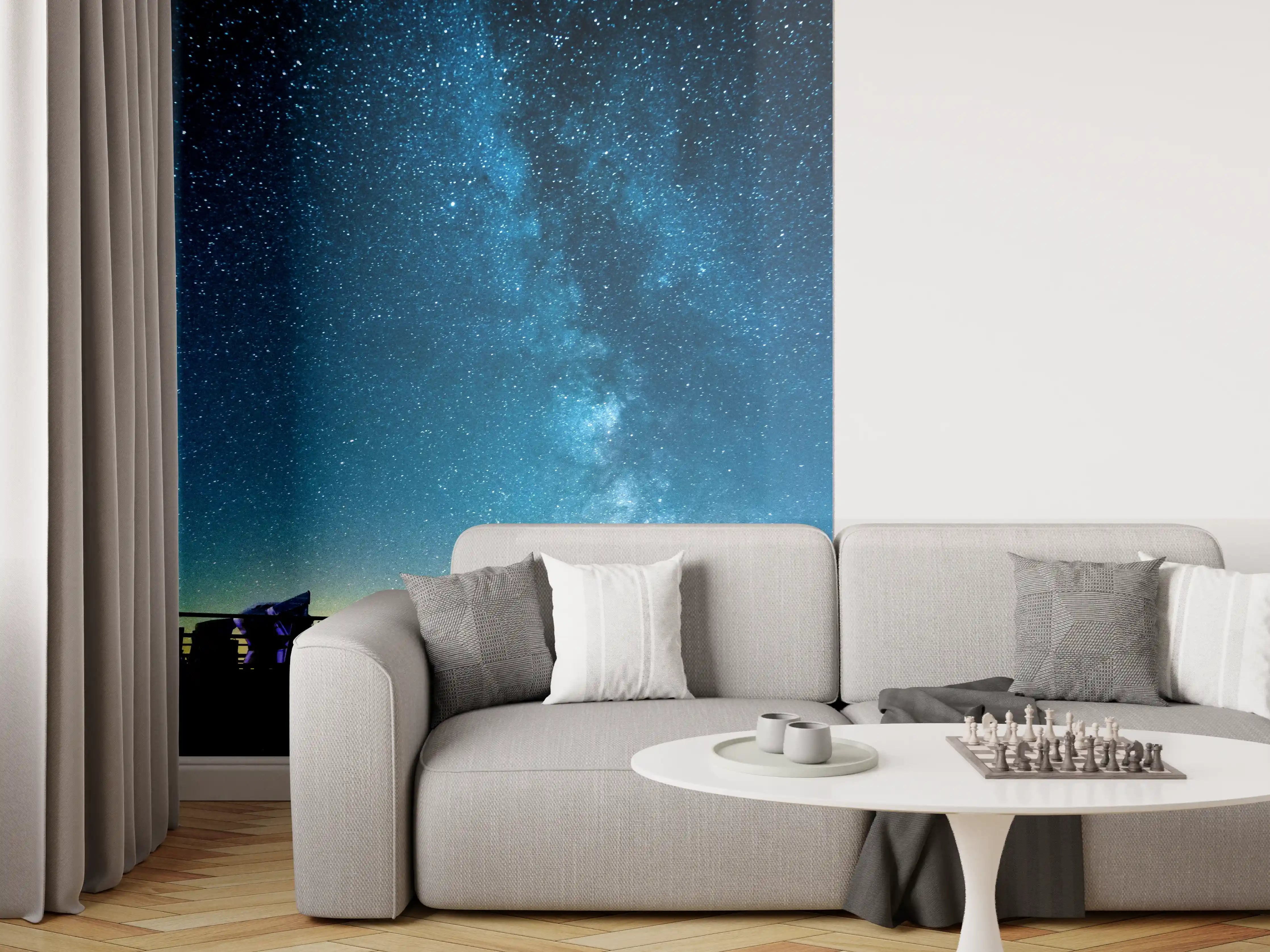 Wandverkleidung Wohnzimmer - Sternenhimmel unter klarer Nacht