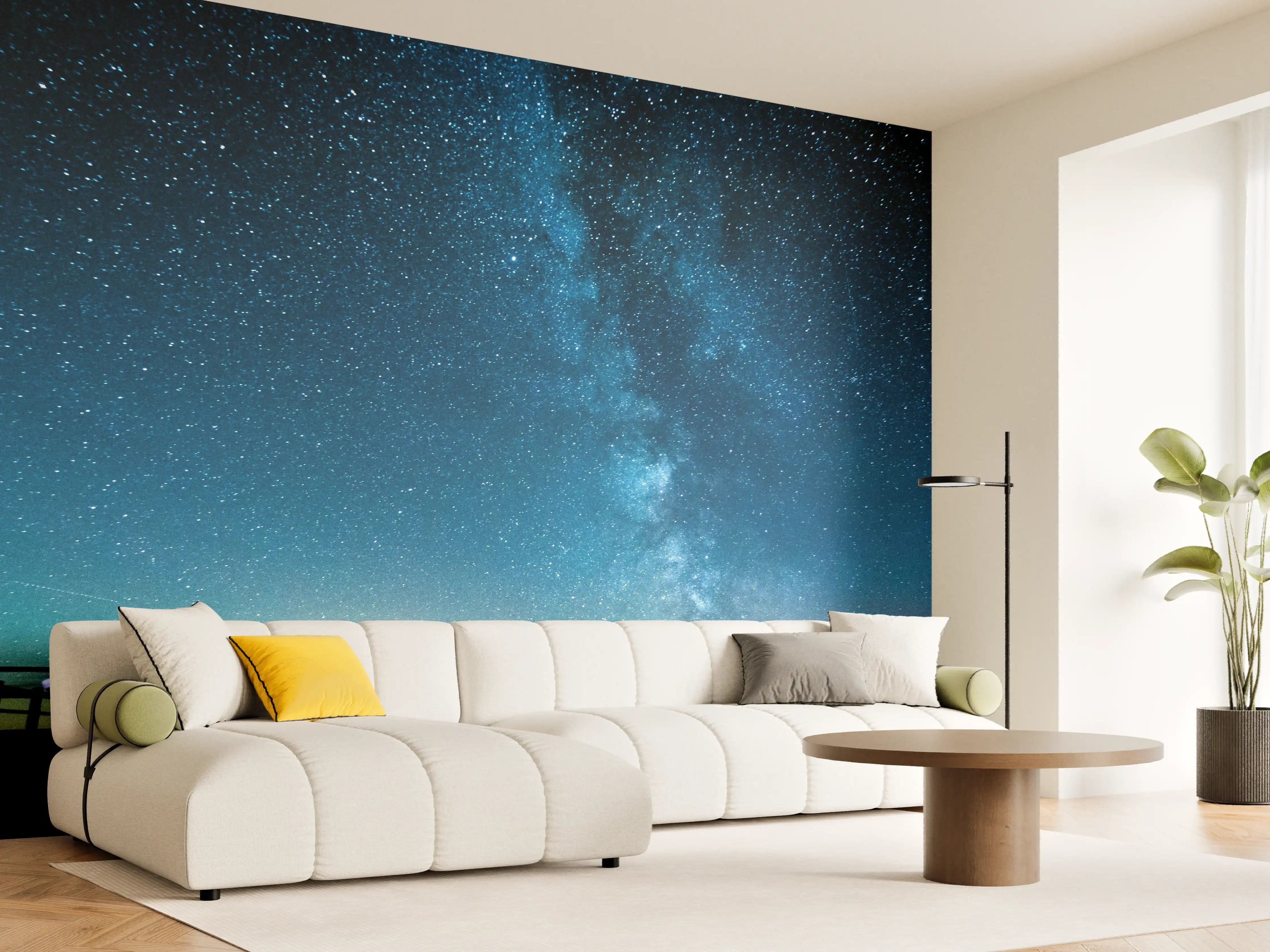 Wandverkleidung Wohnzimmer - Sternenhimmel unter klarer Nacht
