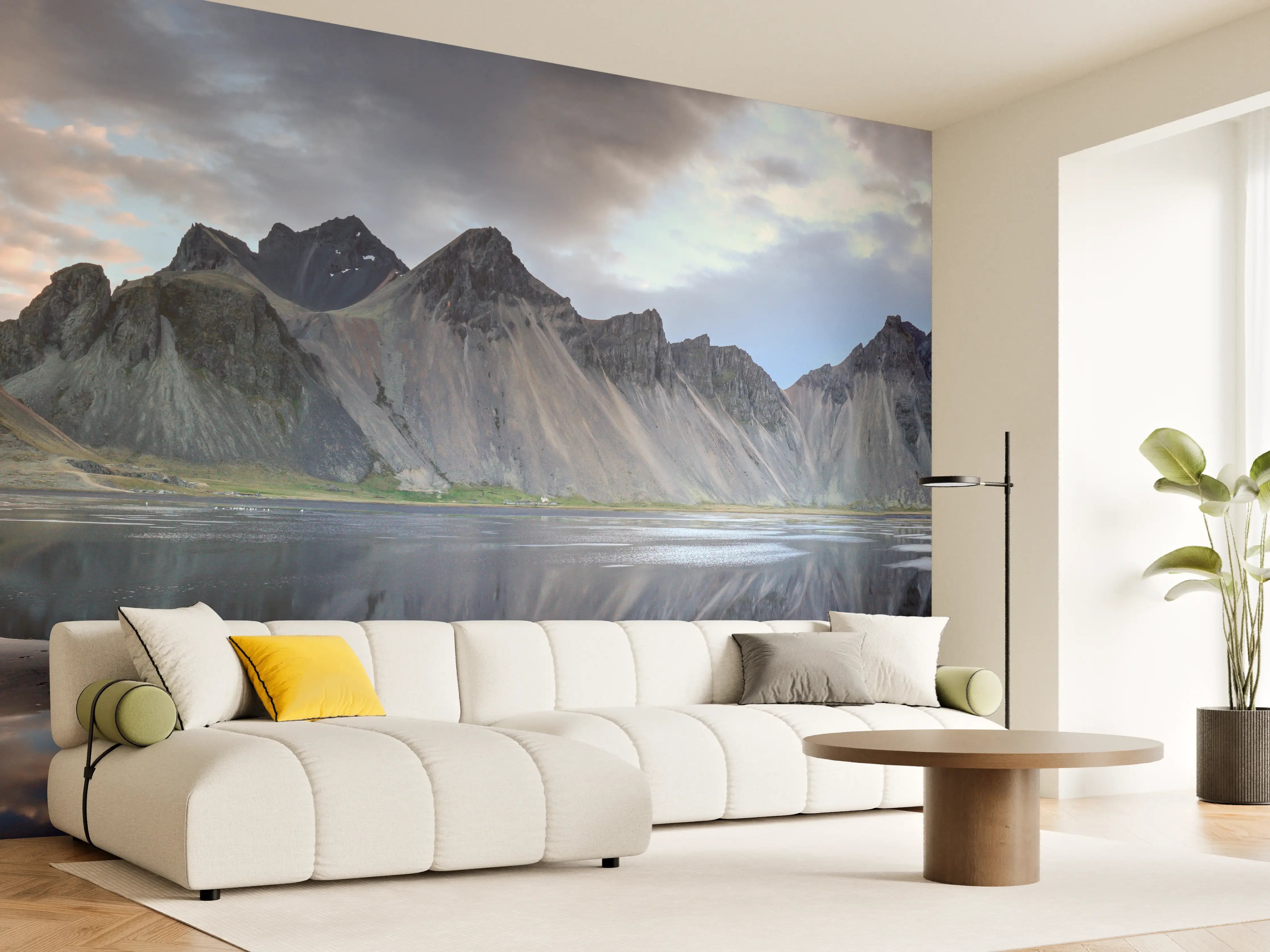 Wandverkleidung Wohnzimmer - Stokksnes an der isländischen Küste