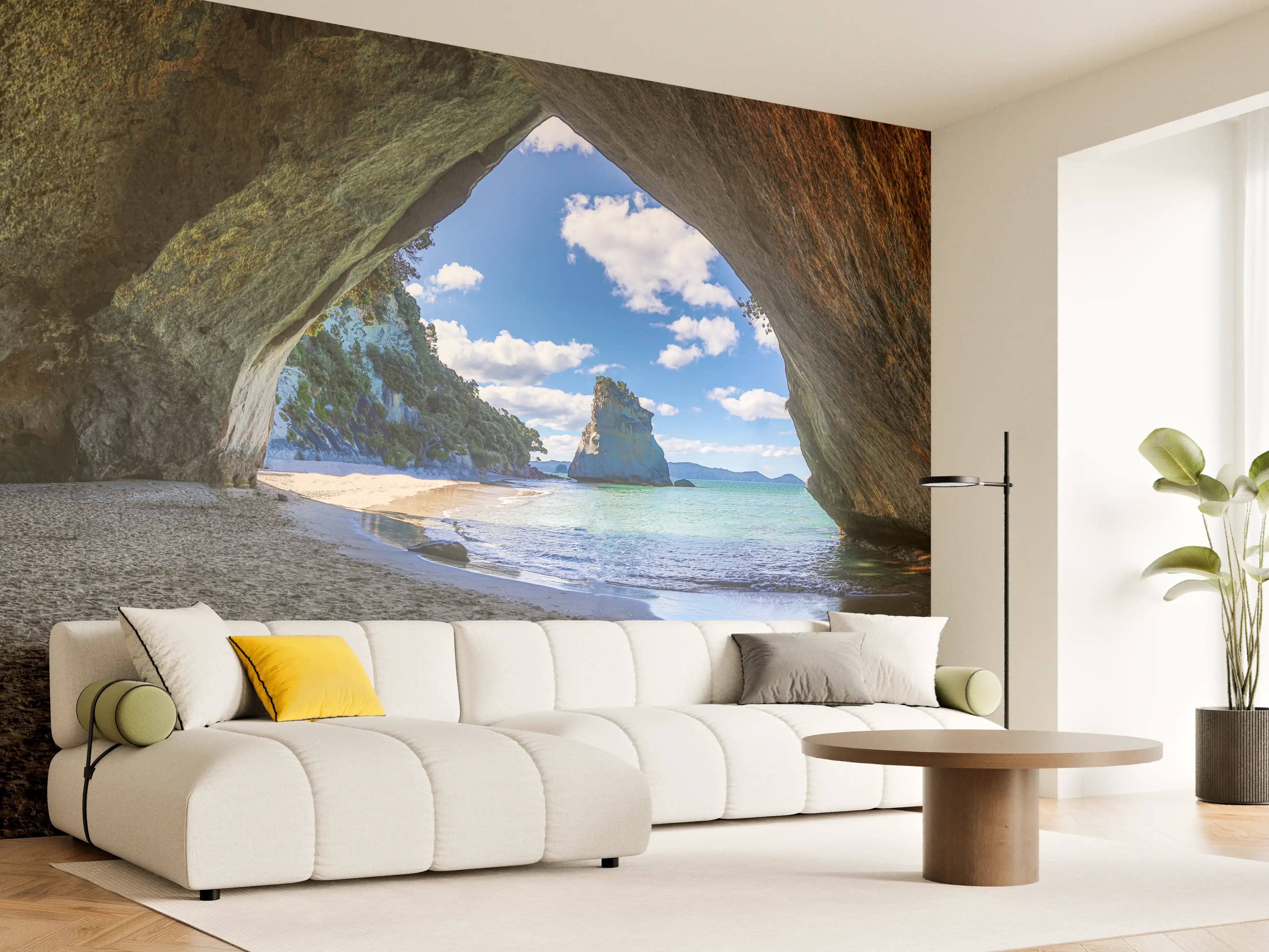 Wandverkleidung Wohnzimmer - Strandblick auf Hoho-Rock