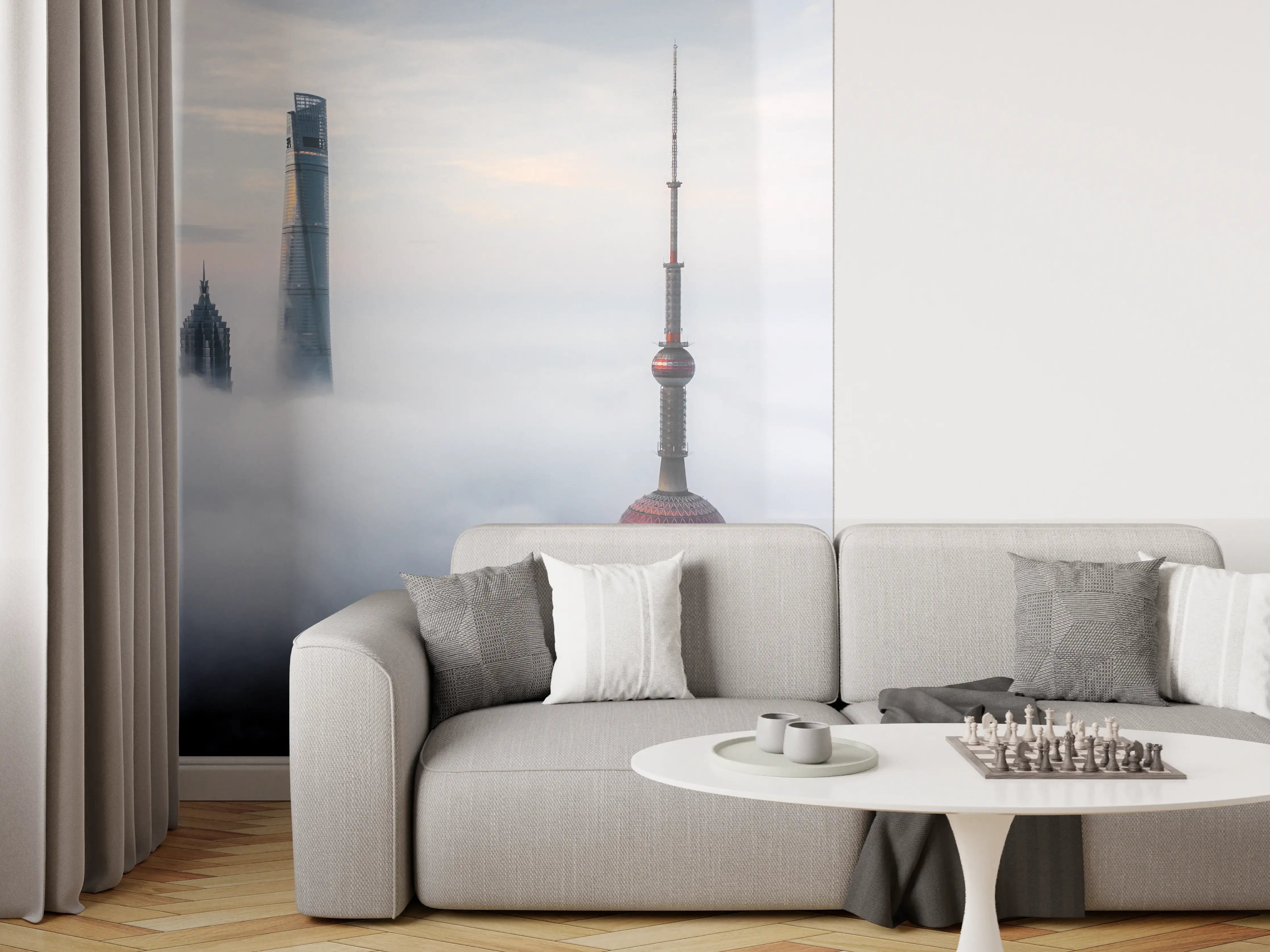 Wandverkleidung Wohnzimmer - Straßen der Zukunft