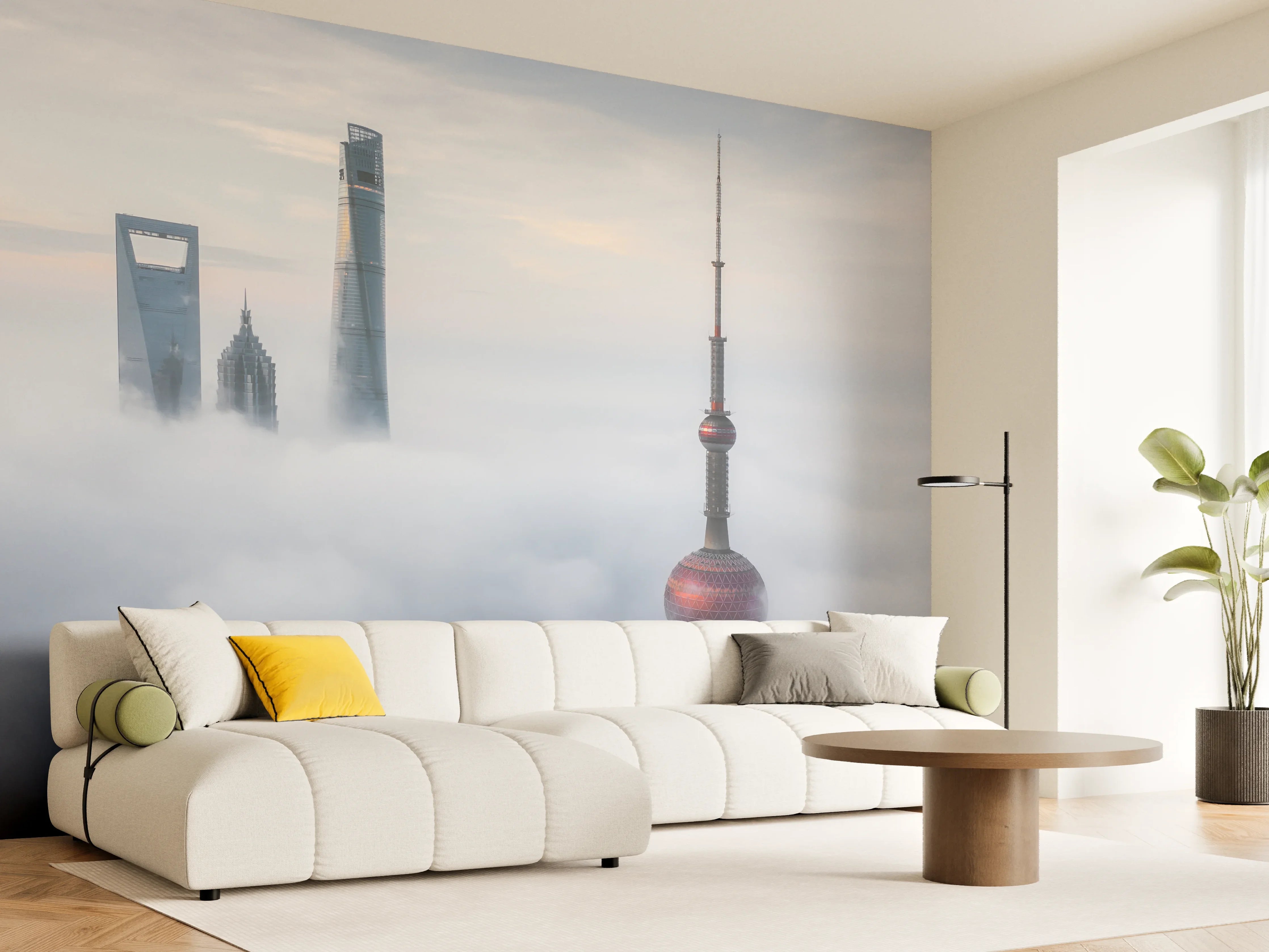 Wandverkleidung Wohnzimmer - Straßen der Zukunft