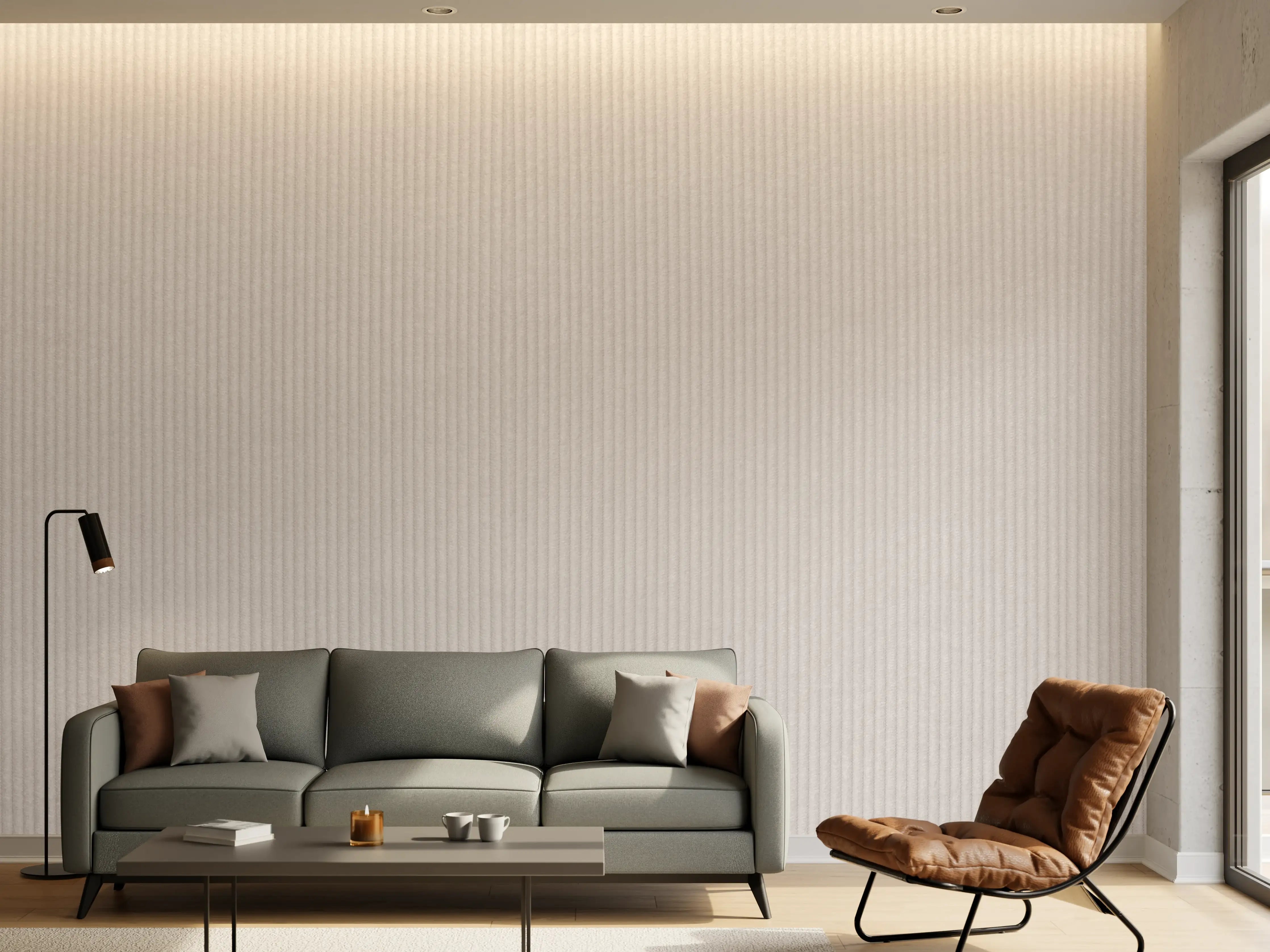 Wandverkleidung Wohnzimmer - Stylische Metalloptik mit feiner Textur