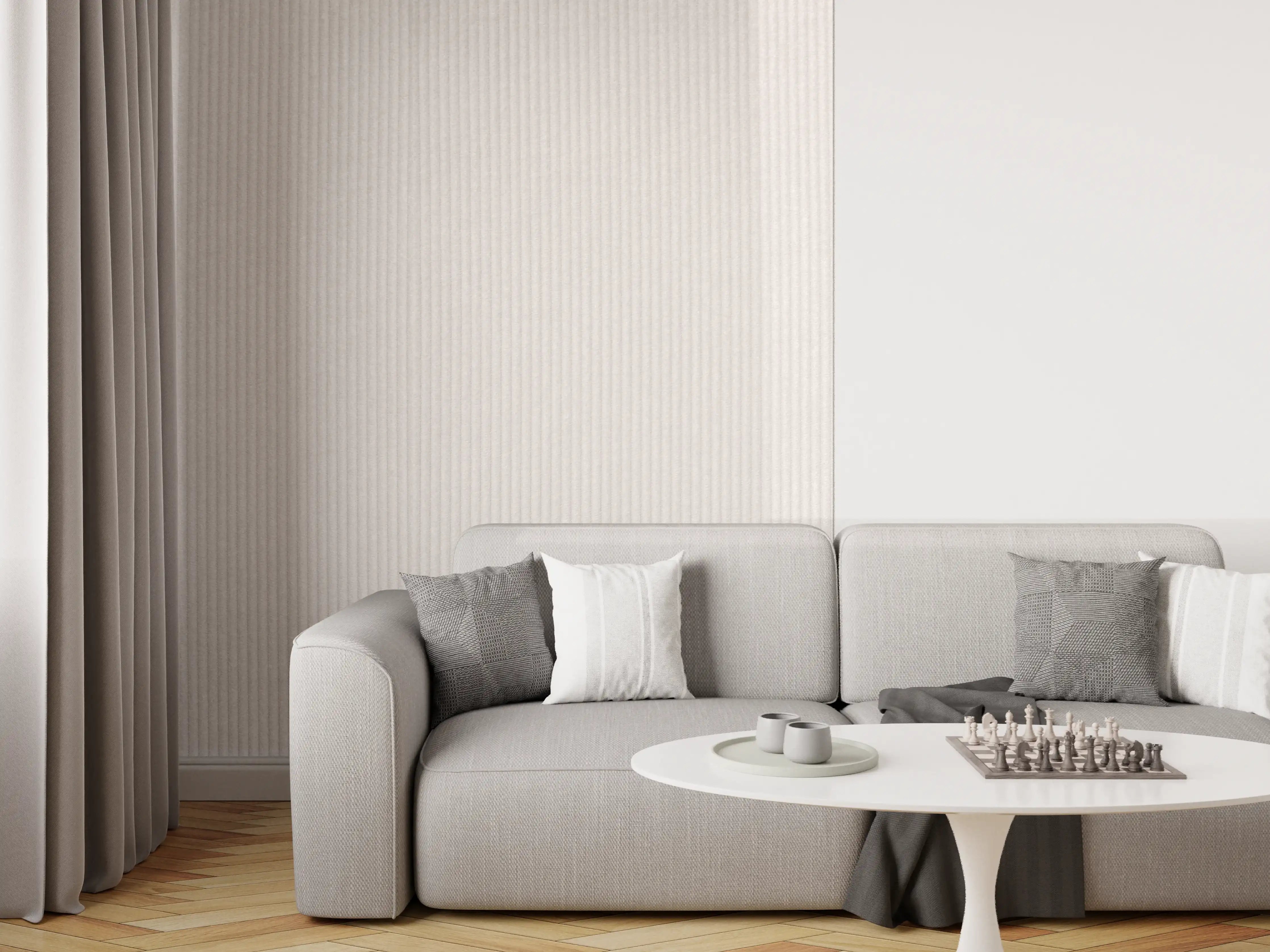 Wandverkleidung Wohnzimmer - Stylische Metalloptik mit feiner Textur