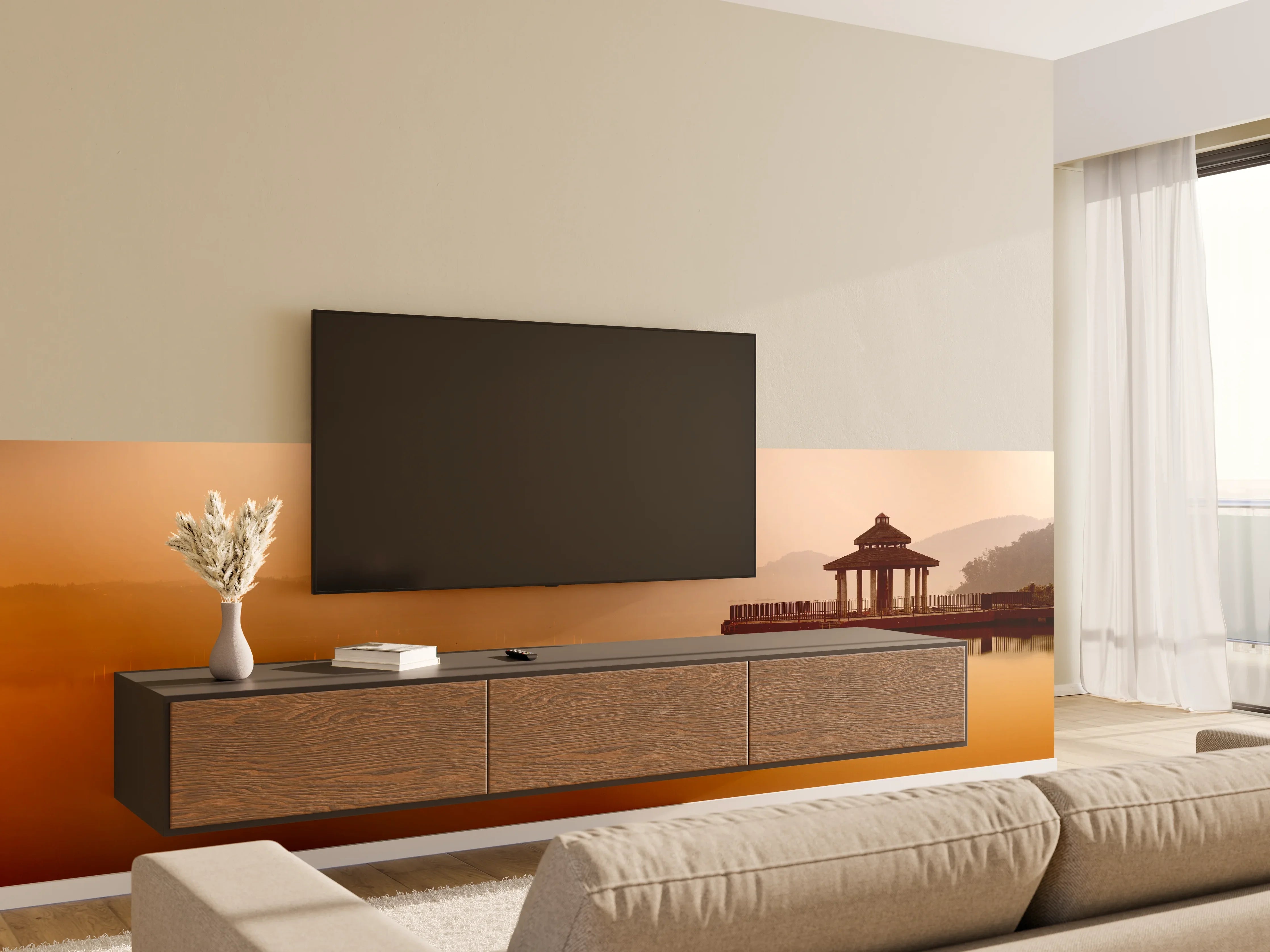 Wandverkleidung Wohnzimmer - Sun Moon Lake
