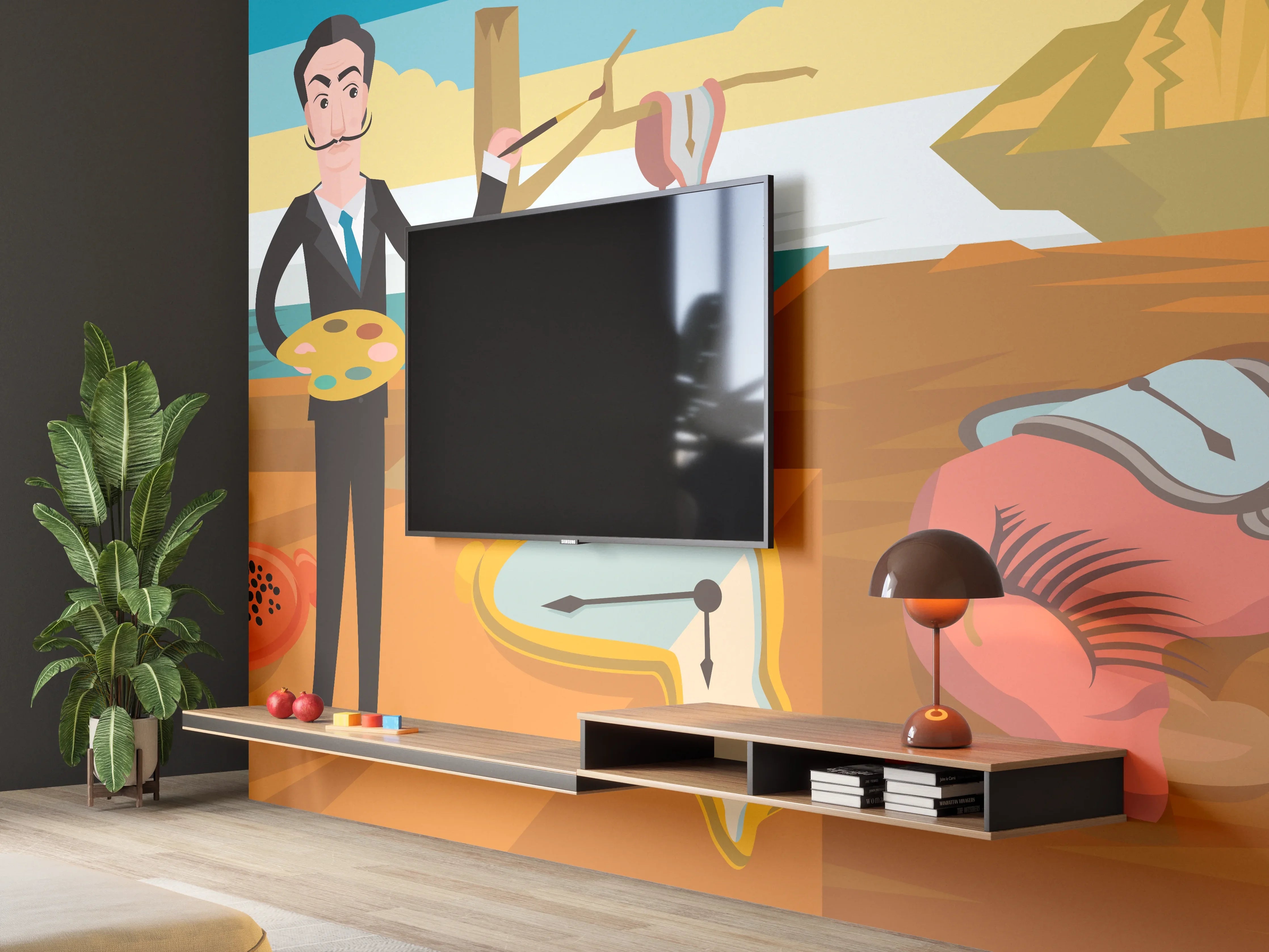 Wandverkleidung Wohnzimmer - Surrealismus Meeresblick Malerei