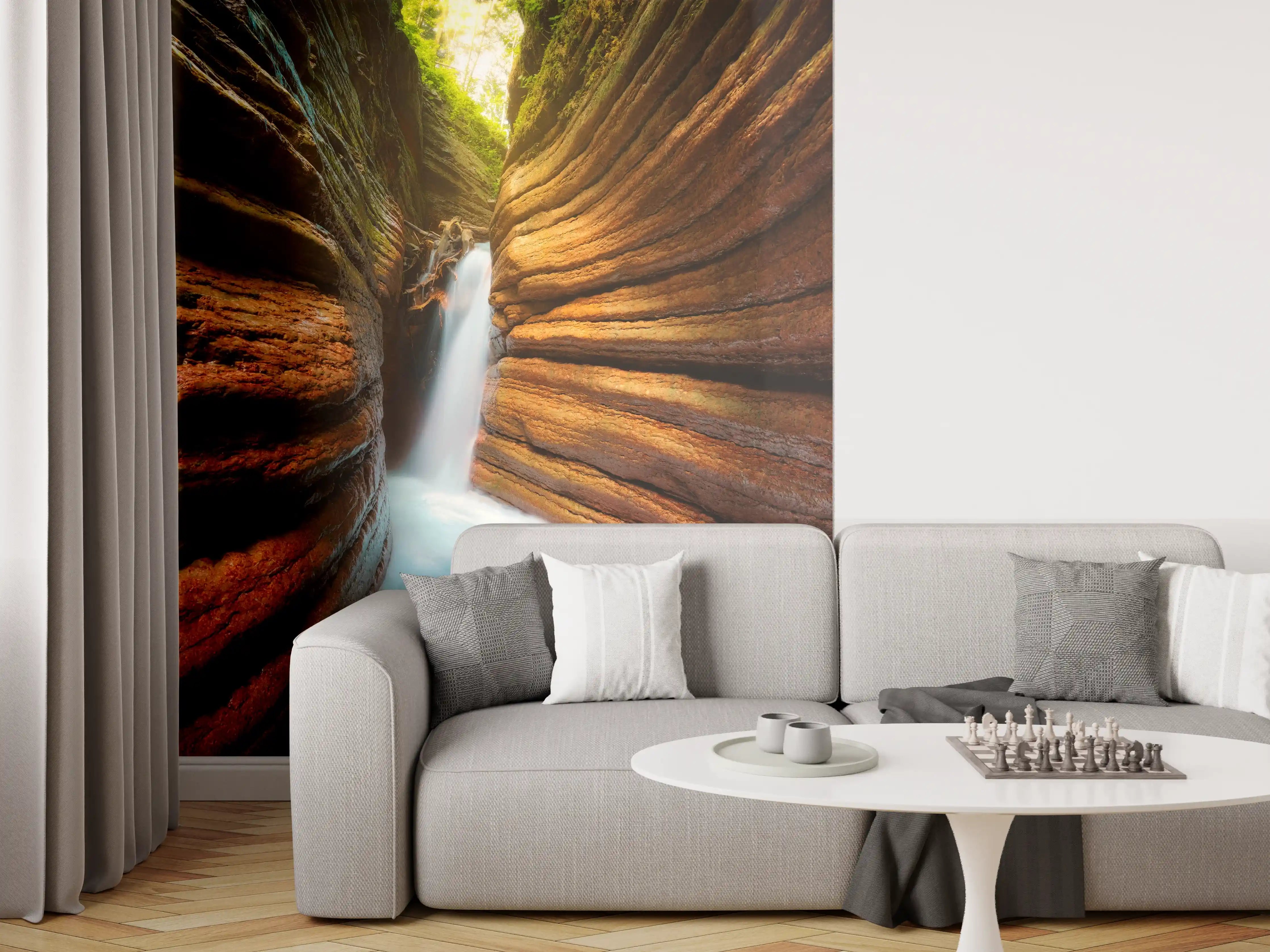 Wandverkleidung Wohnzimmer - Tauglebach Klamm Slot Canyon River in Austria