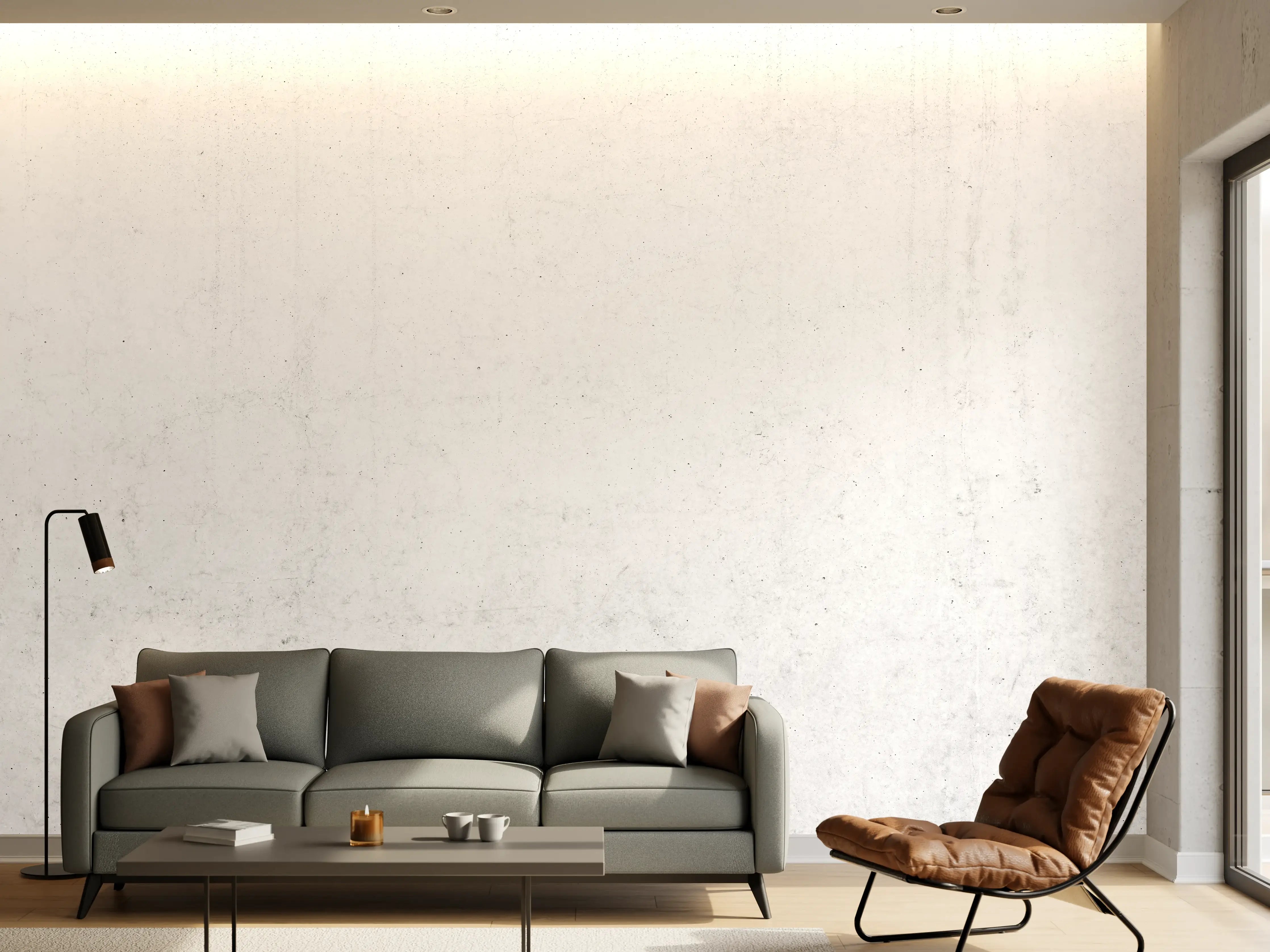 Wandverkleidung Wohnzimmer - Textur der alten weißen Betonwand